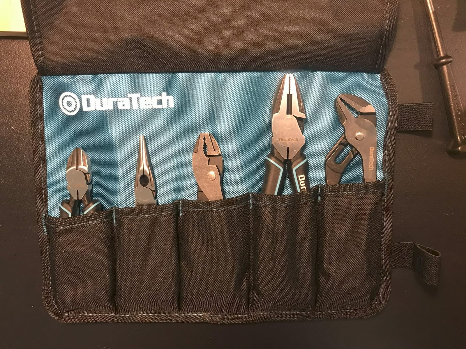 DURATECH 5-Piece Pliers Set, Cr-Ni Pliers Tool with Storage Rolling Pouch | 6