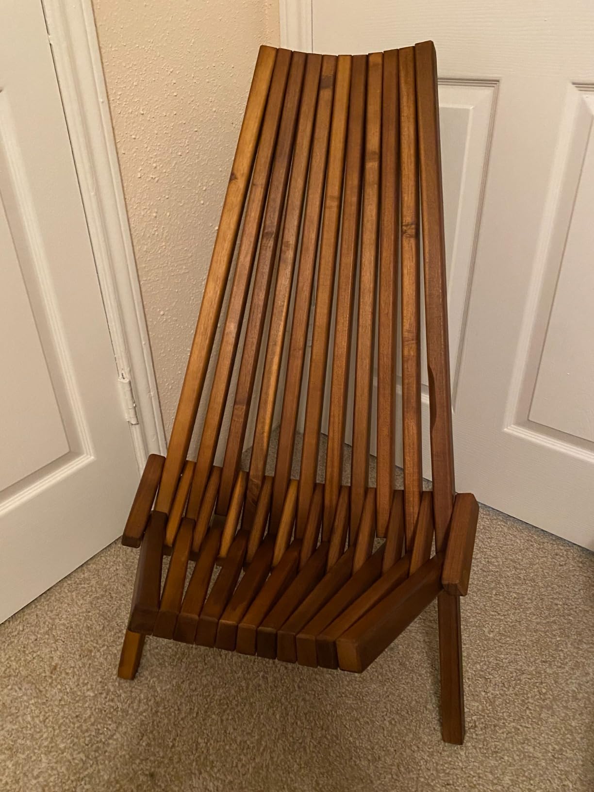 Melino Wooden Folding Tamarack Chairs, FSC Certified Acacia Low Profile Adirondack Chairs, Wood Folding Chair for Outdoor, Patio, Porch, Pool, Backyard, Garden, Balcony and Deck - Chestnut - Single customer photo 1