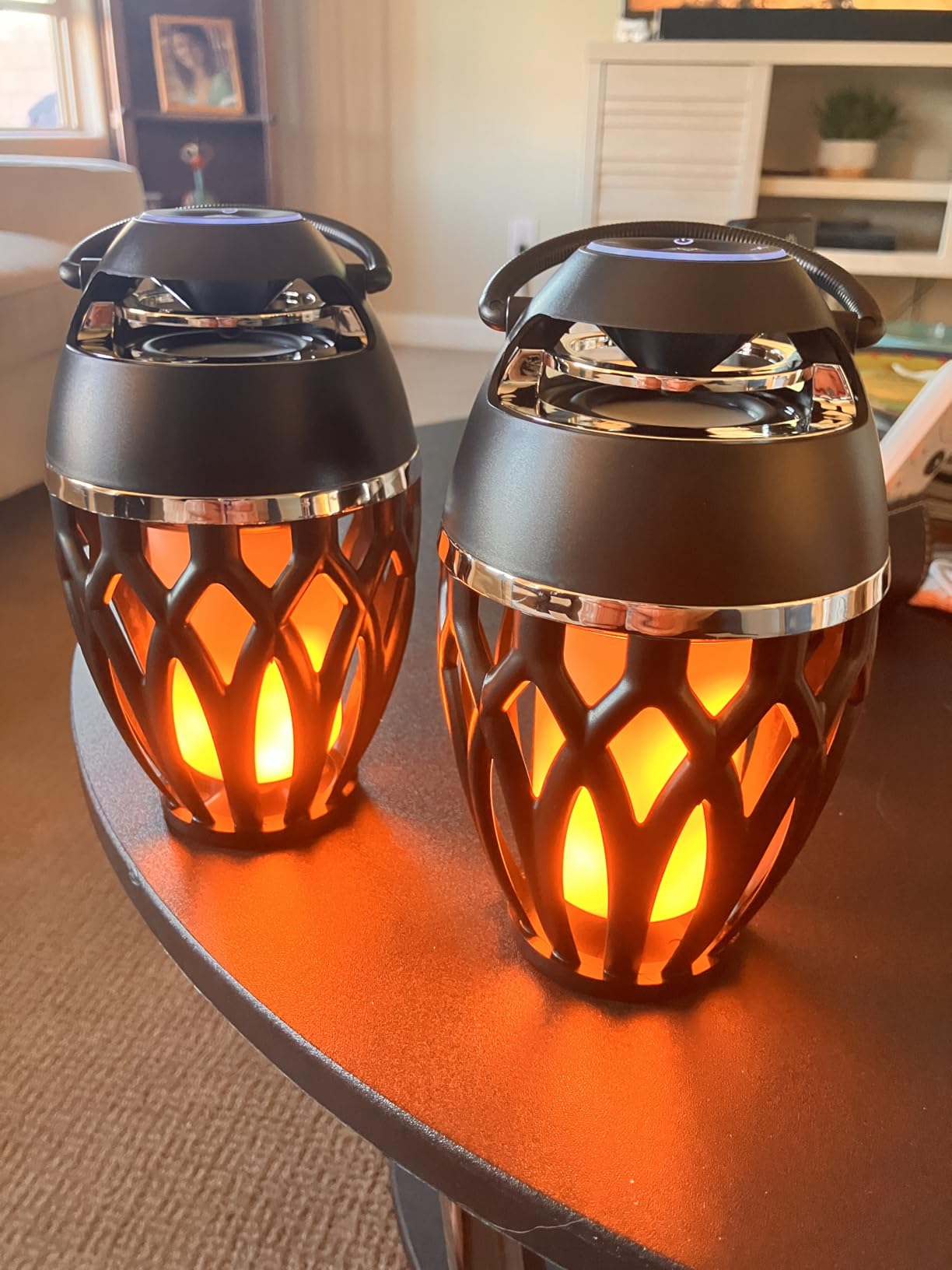 2 Pack Outdoor Bluetooth Speakers, LED Flame Light, Gifts for Men & Women customer photo 1