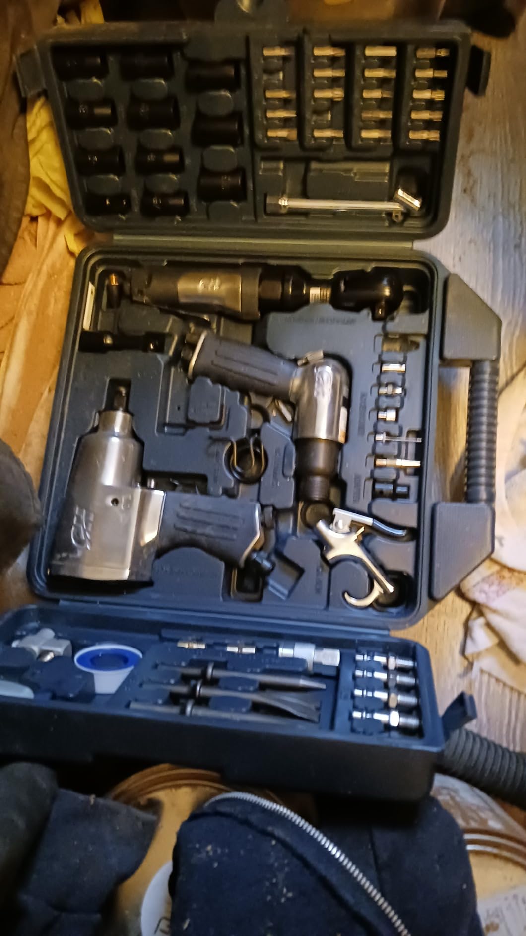 Campbell Hausfeld 62-Piece Air Tool Kit with Case, AT921099 | Includes a 1/2-inch impact wrench, 3/8-inch air ratchet, air hammer and 59 accessories for automotive work customer photo 1