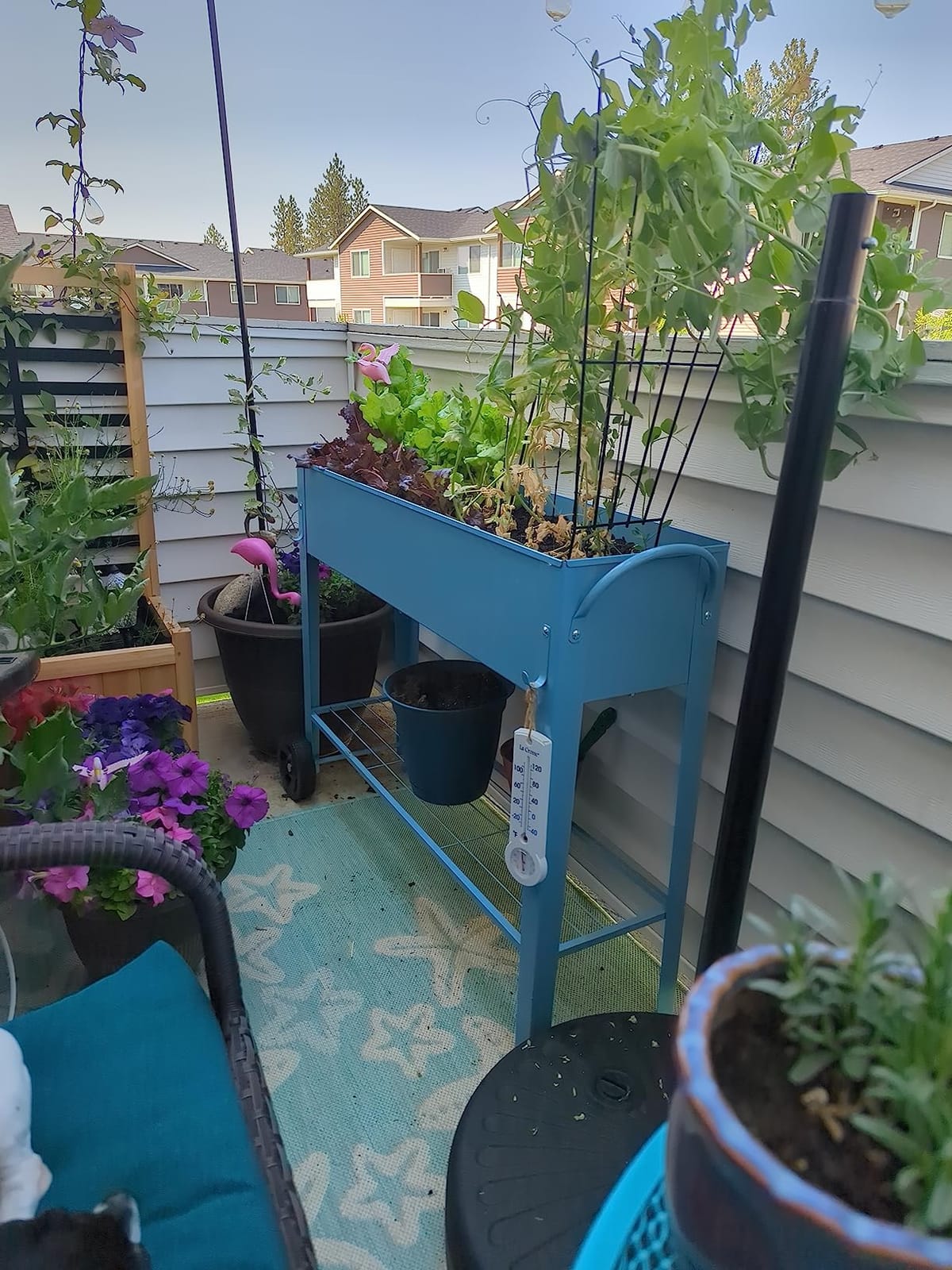 Raised Garden Planter Beds with Wheels Legs, Large Planters Box for Indoor Outdoor Plants,Metal Galvanized Elevated Rectangle Herb Planter Box for Vegetables Flower Patio 31.5