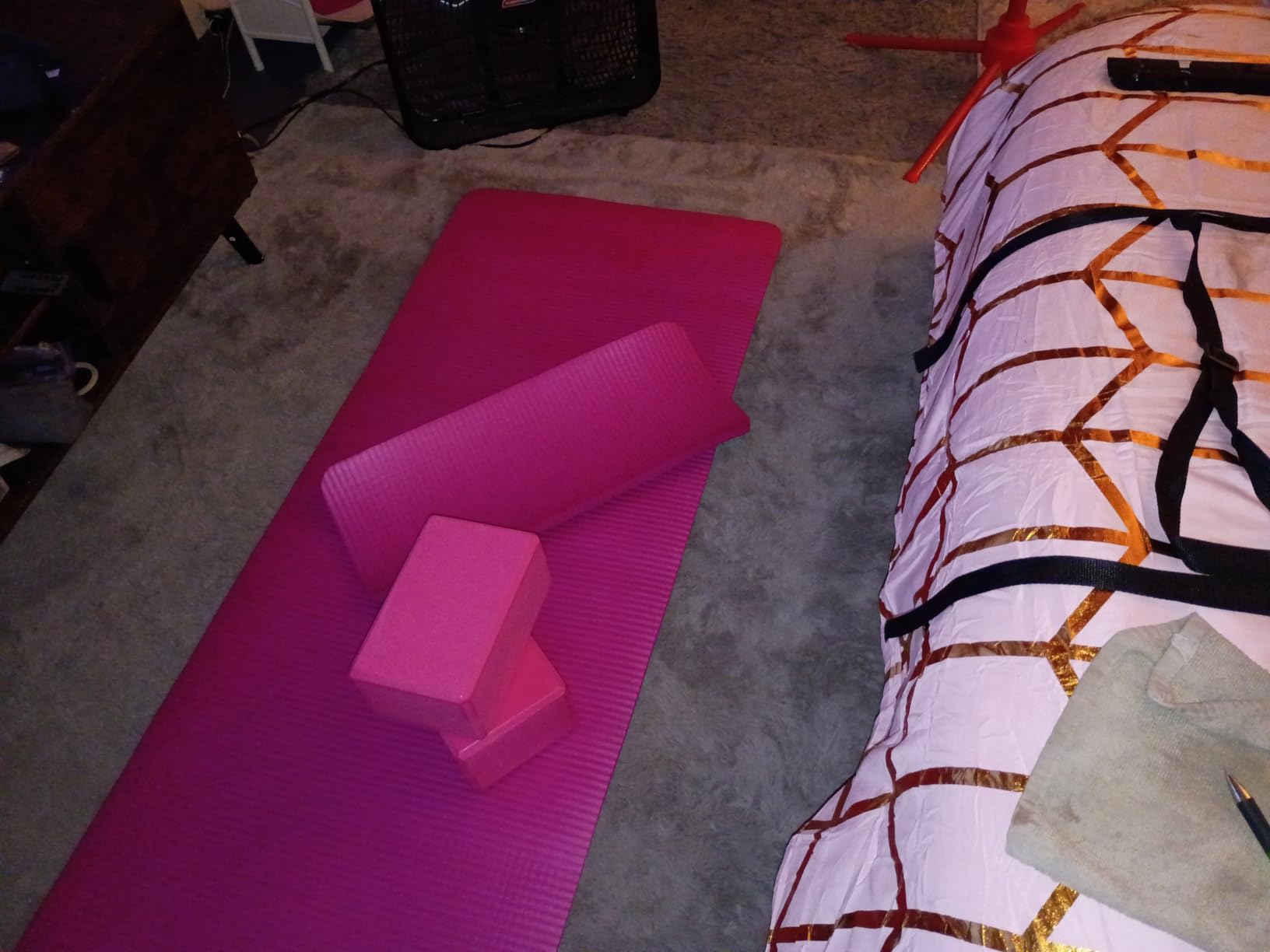 Fitvids All Purpose 1/2-Inch Extra Thick High Density Anti-Tear Exercise Yoga Mat and Knee Pad with Carrying Strap and Optional Yoga Blocks, Multiple customer photo 2
