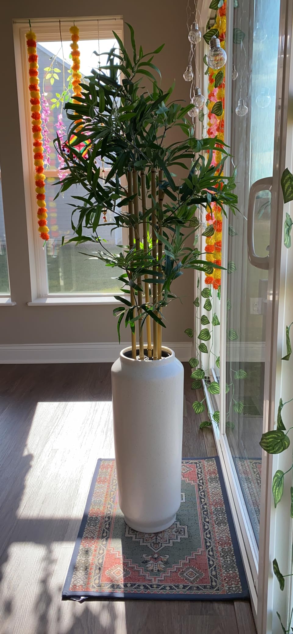 Amazon Basics Artificial Bamboo Plant with Plastic Planter Pot, 39.4