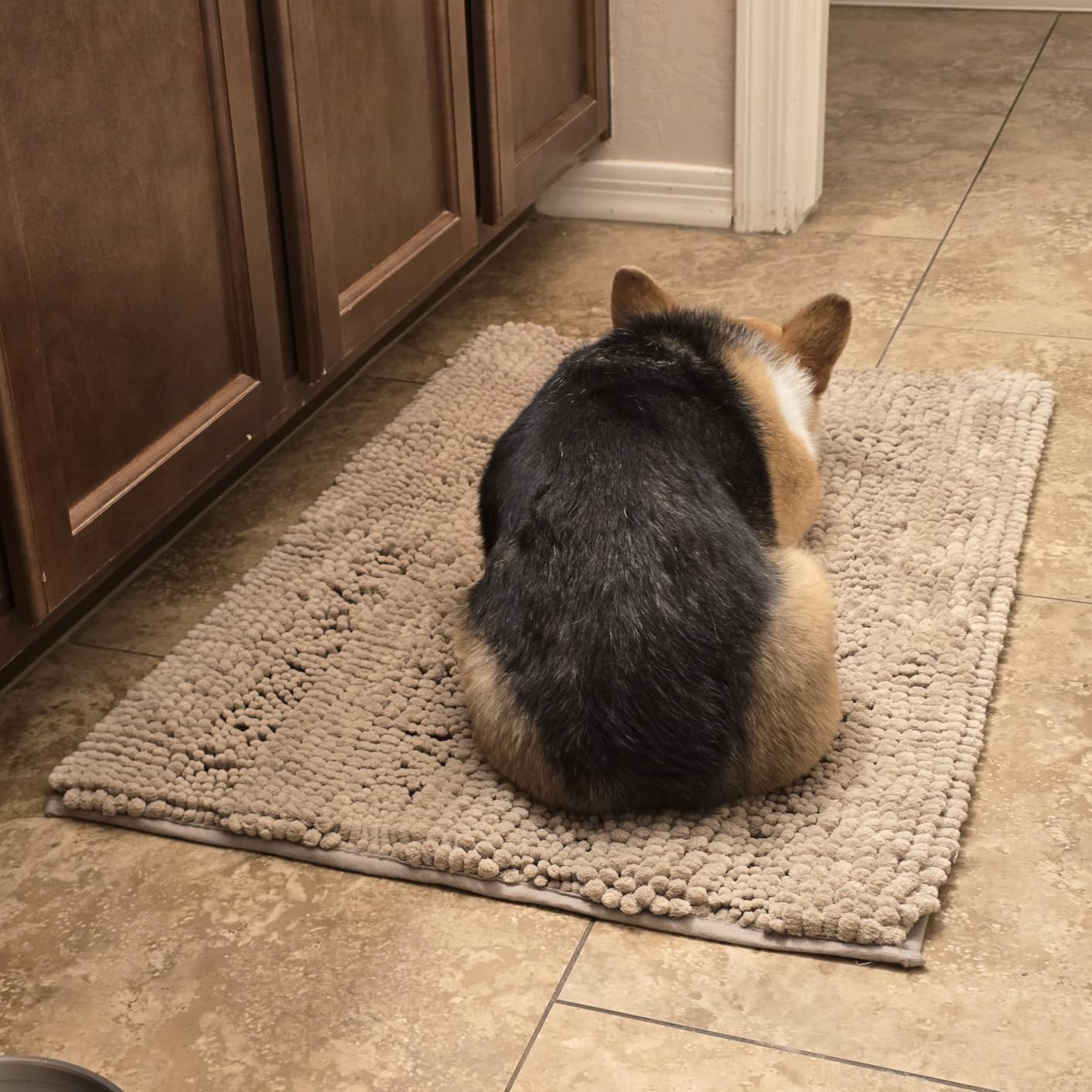 H.VERSAILTEX Sage Bathroom Rugs, Bath Mat Set of 2 Extra Thick Chenille Striped Pattern Shaggy Bath Rugs for Bath Room, Non Skid Bath Mats for Bathroom Floor (32 x 20 Plus 24 x 17 - Inches) customer photo 2