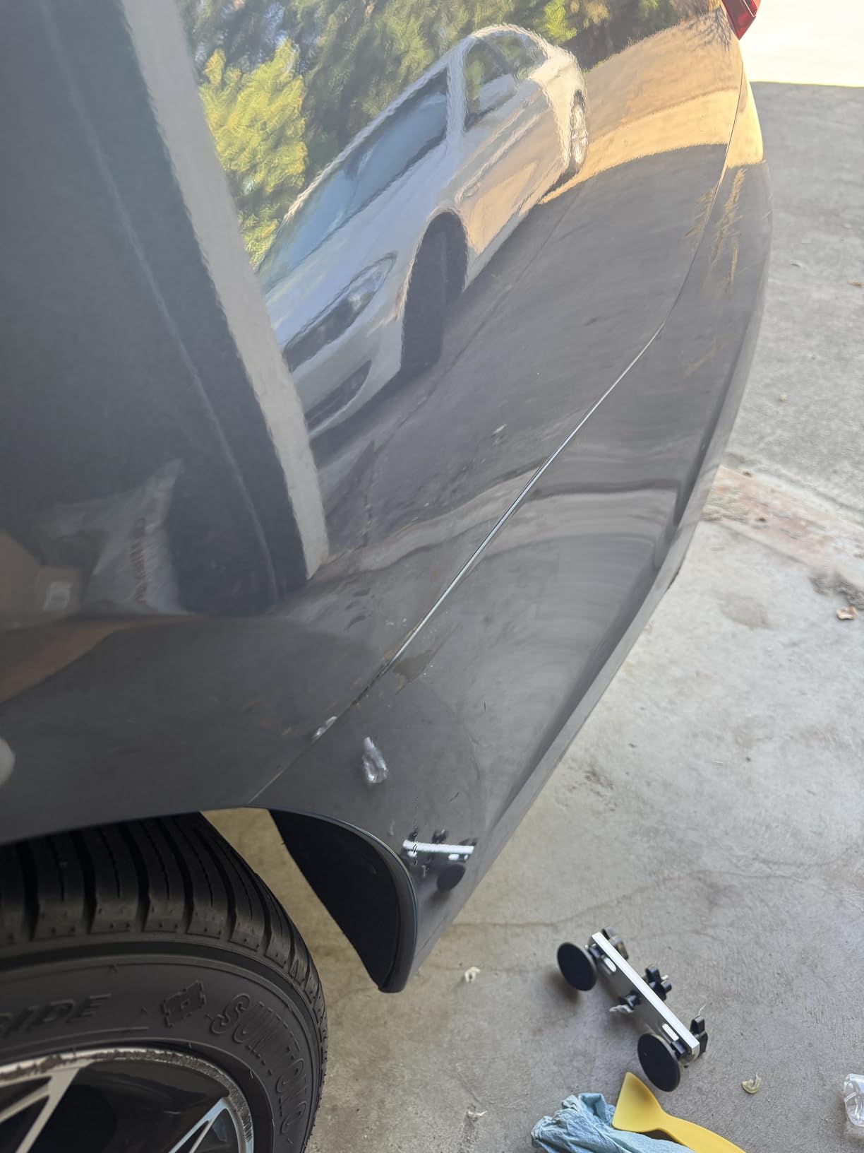 Auto Body Dent Puller Kit, Auto Paintless Dent Repair Kit with Bridge Puller, Dent Puller Kit, Car Dent Removal Kit Powerfully Pops Car Dents and Other Metal Surface Dents customer photo 1