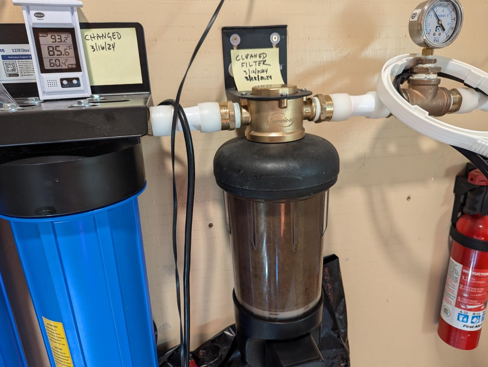 iSpring WSP50ARJ NSF Certified Jumbo Spin Down Sediment Filter, 50 Micron | Reusable with Touch Screen Auto Flushing Module, Large Capacity, Brass Top Clear Housing, Whole House Well Water Prefilter customer photo 1