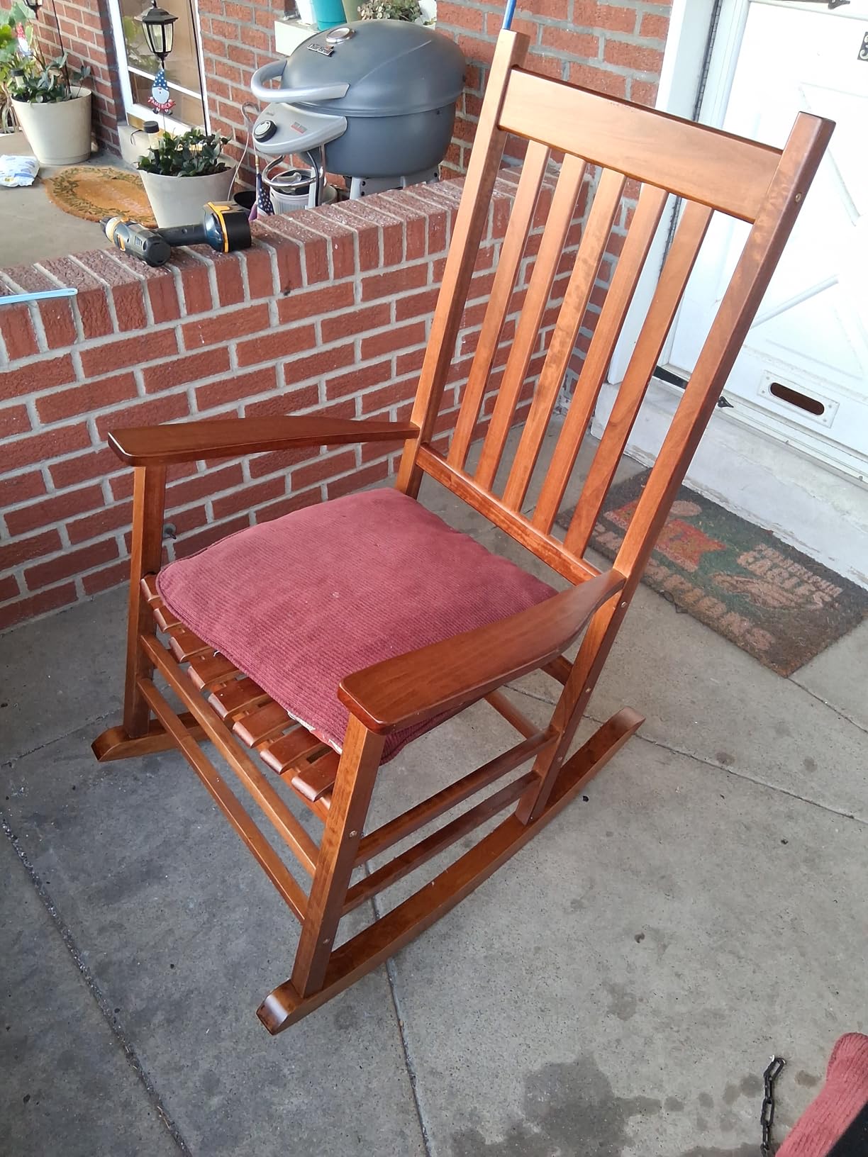 Shine Company Vermont Rocker,Outdoor, Front Porch Rocking Chair, Light Oak customer photo 1