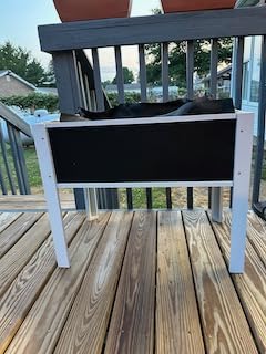 Raised Garden Bed with DIY Chalkboard, 30 x 24 x 18 inch, Gray | Wooden Elevated Planter Box with Legs for Vegetables, Herbs and Flowers; Suited to Patios, Lawns and Yards customer photo 1
