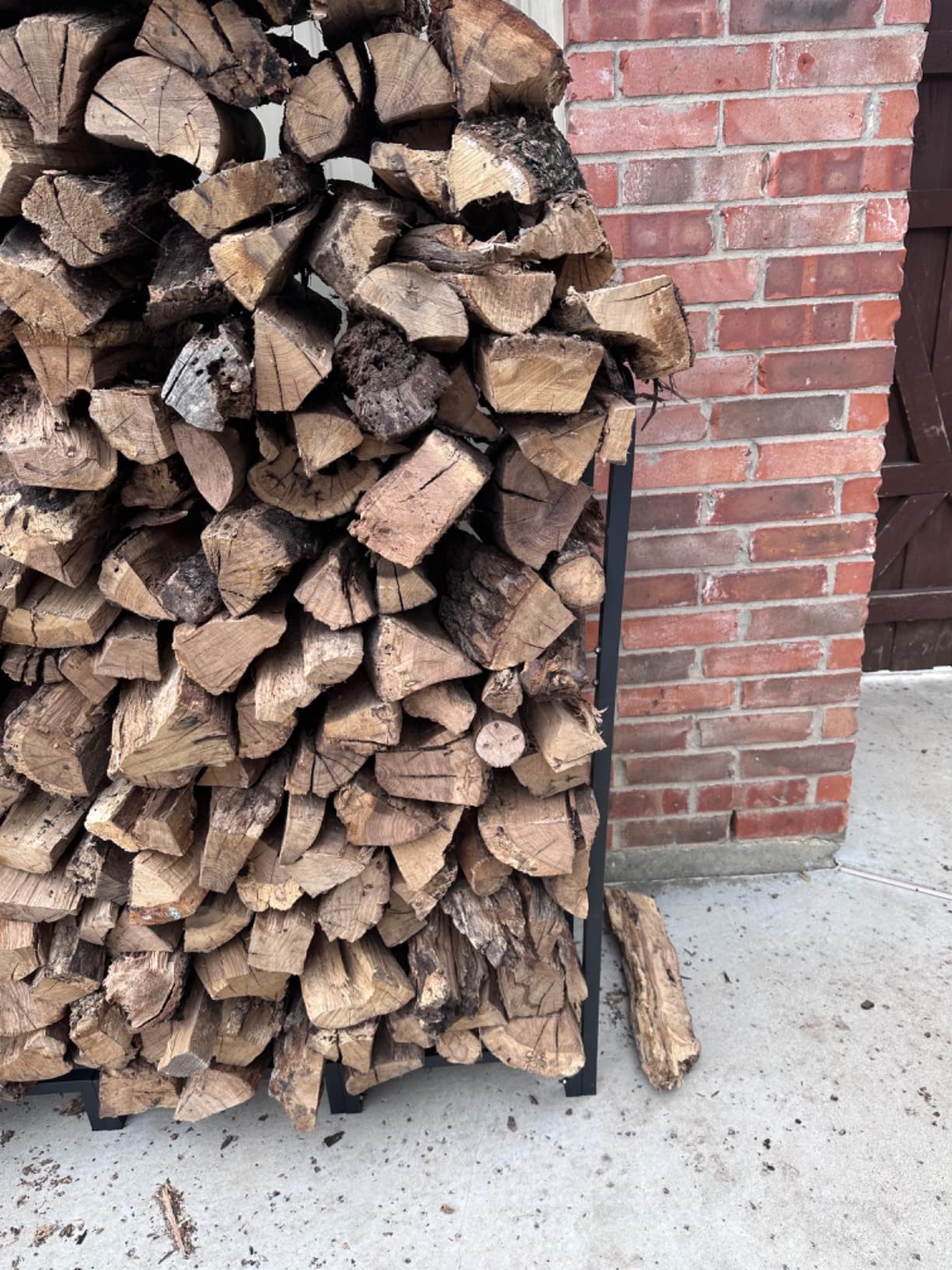 Firewood Rack Stand 2ft Heavy Duty Logs Holder for Outdoor Indoor Fireplace Metal Wood Pile Storage Stacker Organizer, Matte Black customer photo 1