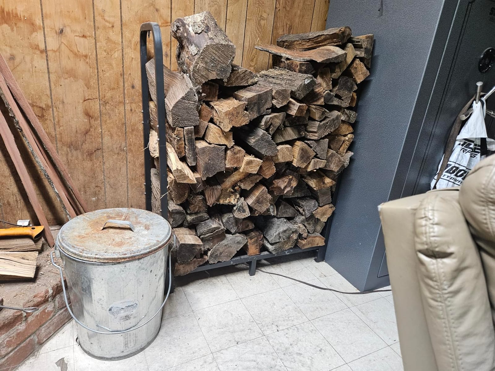 Firewood Rack Stand 2ft Heavy Duty Logs Holder for Outdoor Indoor Fireplace Metal Wood Pile Storage Stacker Organizer, Matte Black customer photo 2