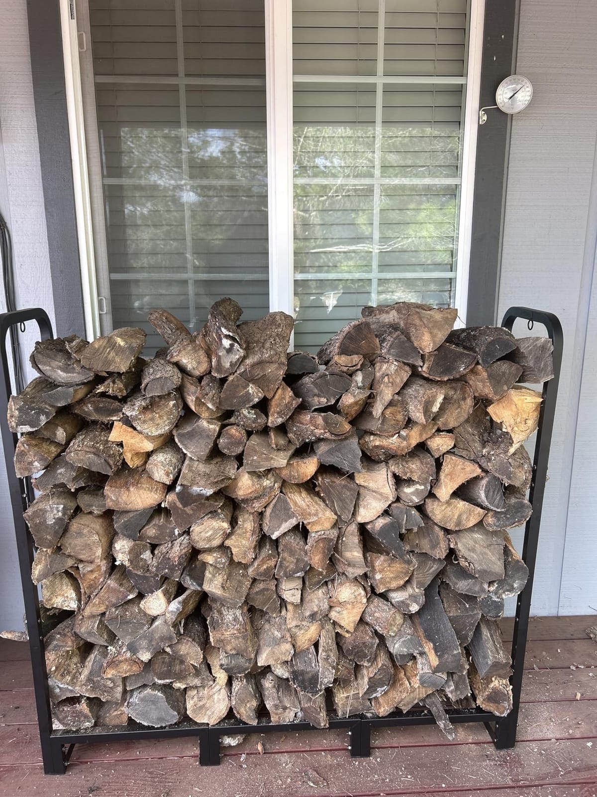 3FT Firewood Rack Stand Heavy Duty Logs Holder for Outdoor Indoor Fireplace Metal Wood Pile Storage Stacker Organzier, Matte Black customer photo 2