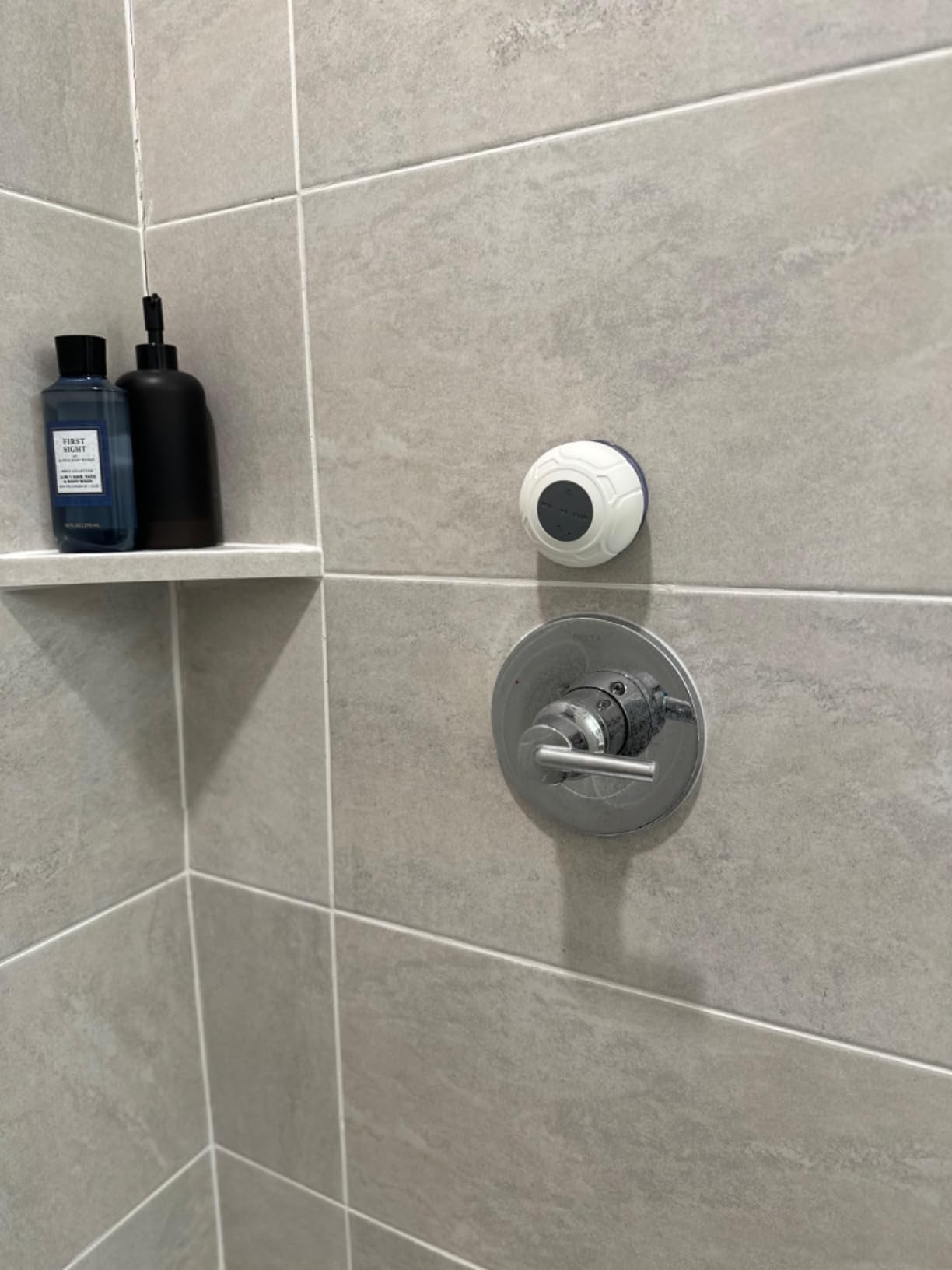Waterproof Bluetooth Shower Speaker Portable Wireless Water-Resistant Speaker Suction Cup,Built-in Mic Gifts for Kids Speakerphone for iPhone Phone Tablet Bathroom Kitchen - Black customer photo 2