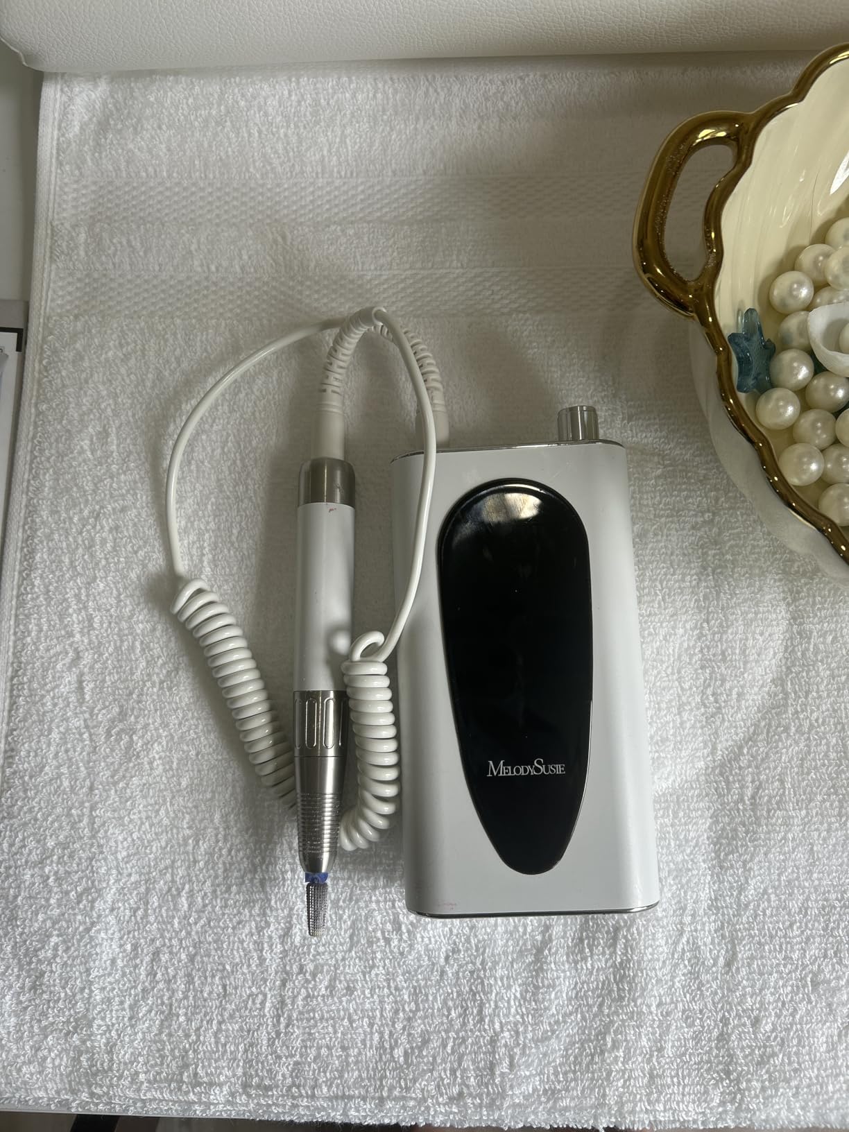 MelodySusie Clip-On Cordless Nail Drill 35,000 RPM MM400D for Nail Tech | 15+ Battery Life, 400 gf-cm Torque, Low Heat & Vibration, Gem-Cut Design, Acrylic & Gel Removal, for Home & Salon Use customer photo 1
