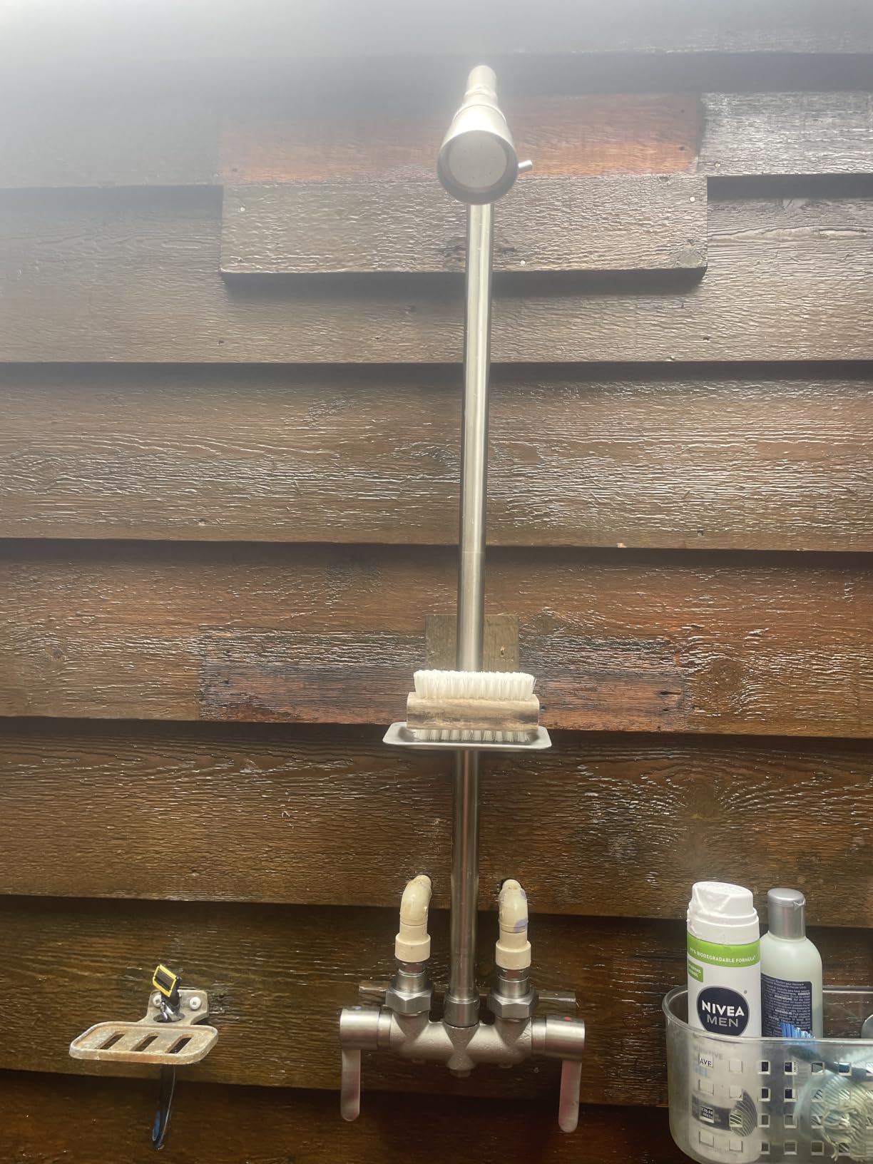 Aolemi Outdoor Shower Kit, Downward-Facing Inlets, Brushed Nickel customer photo 1