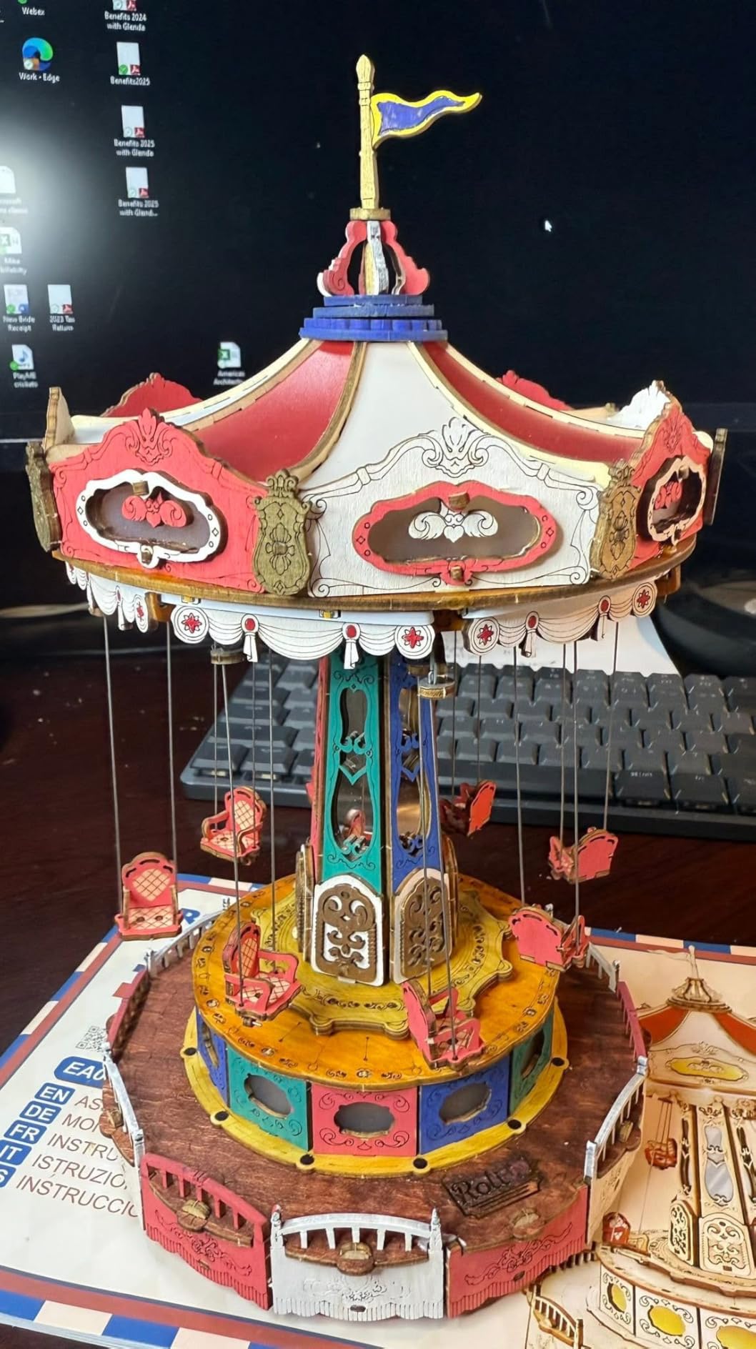 ROKR 3D Puzzles Wooden Music Box Kit with LED, Rotating Swing Ride Mechanical Model Kit DIY Wood Craft Hobbies Kit for Adults Birthday customer photo 1