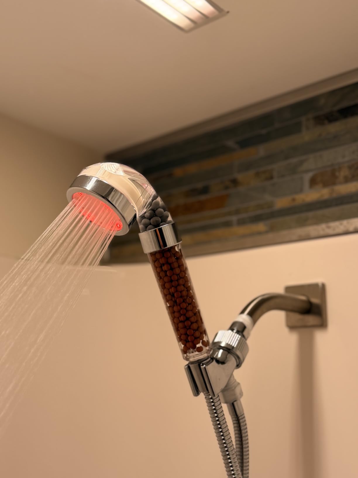 FASTRAS LED Shower Head with Handheld, Shower Head High Pressure Shower Head with Hose & Holder, 3 Water Temperature-Controlled Water Saving Filtered Shower Head for Dry Hair & Skin customer photo 2