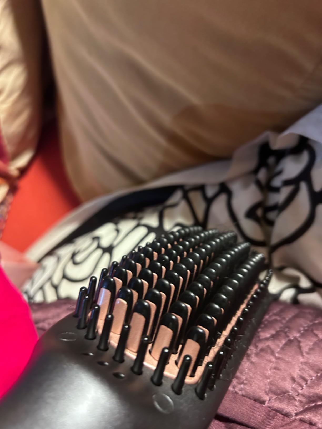 LANDOT Ionic Hair Straightening Brush - Straight & Shiny Home Salon Results customer photo 2