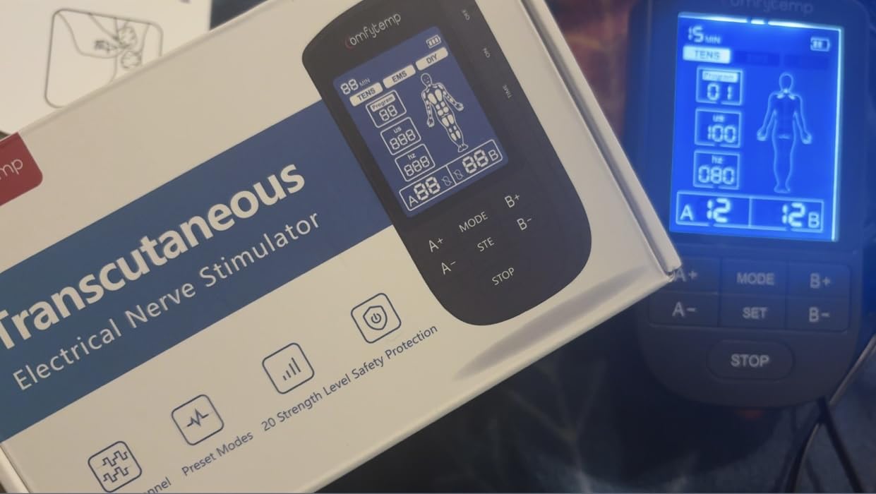 Comfytemp 3-in-1 TENS Unit Muscle Stimulator for Pain Relief, Rechargeable | 20 Modes - TENS & EMS & DIY, FSA TENS Machine for Back/Sciatica, HSA Eligible 2 Channel Electronic Pulse Massager, 10 Pads customer photo 1