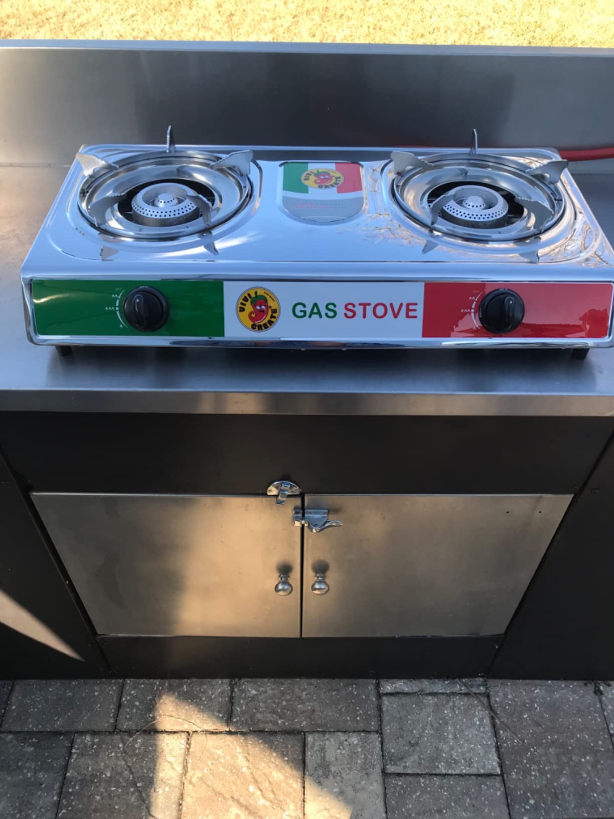 Vivicreate 2 Burner Propane Stove, [20000 BTU] Portable Camping Gas Cooktop with Auto Ignition, Stainless Steel Outdoor Cooker with Regulator & Hose for RV, Backyard, Camping and Emergency Use customer photo 2