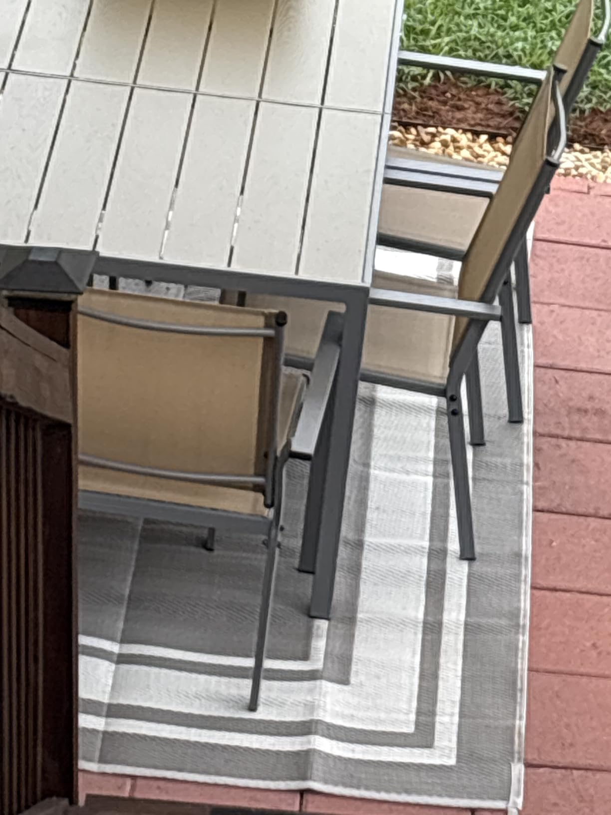 RURALITY Outdoor Rugs 8'x10' Waterproof for Patios Clearance,Plastic Straw Mats for RV, Camping,Backyard,Porch,Deck,Balcony,Reversible,Geometric customer photo 2