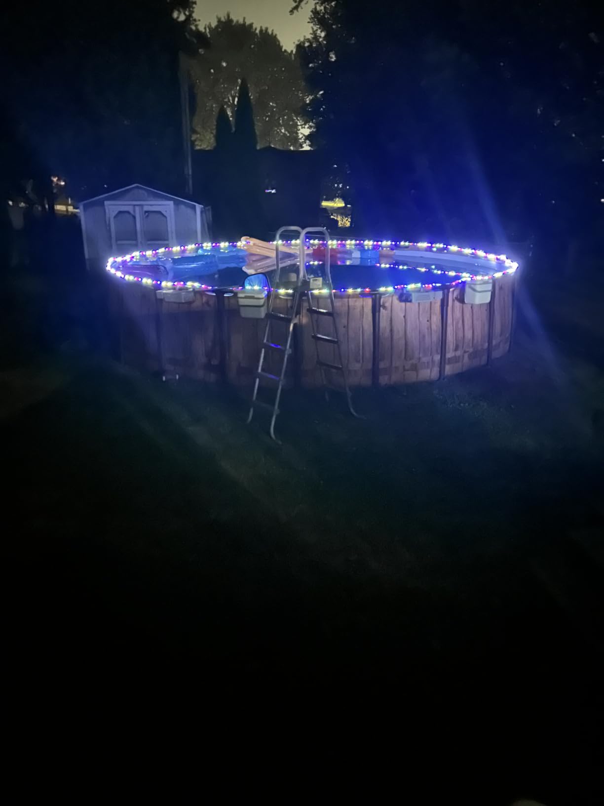 ICRGB Solar Pool Lights, 66FT 200LED 1800mAh Solar Rope Lights (Blue) customer photo 2