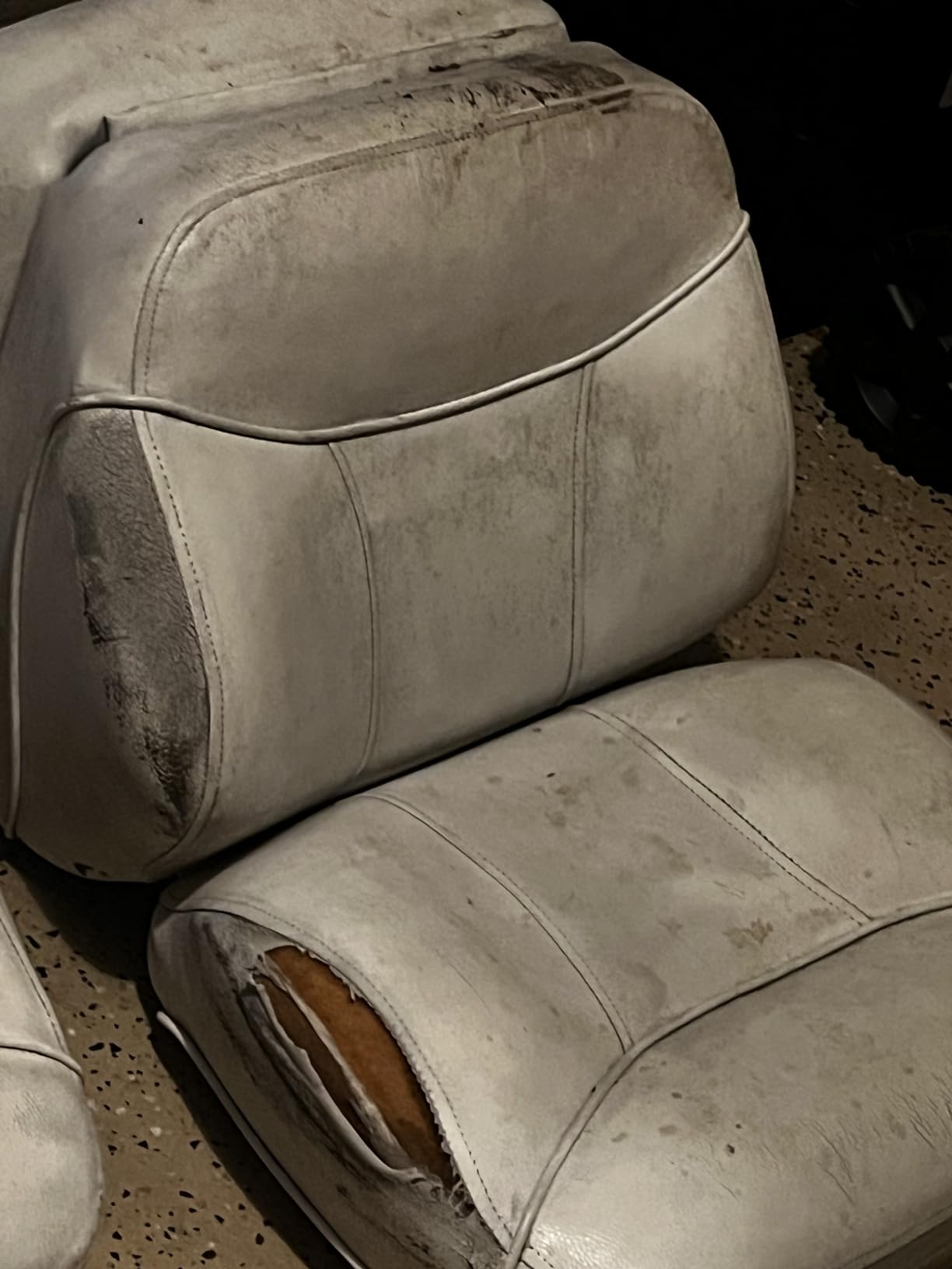 Boat Seat Cover Skin Replacements: All White Vinyl Upholstery for Marine Back-to-Back Lounge Bench Seats customer photo 2