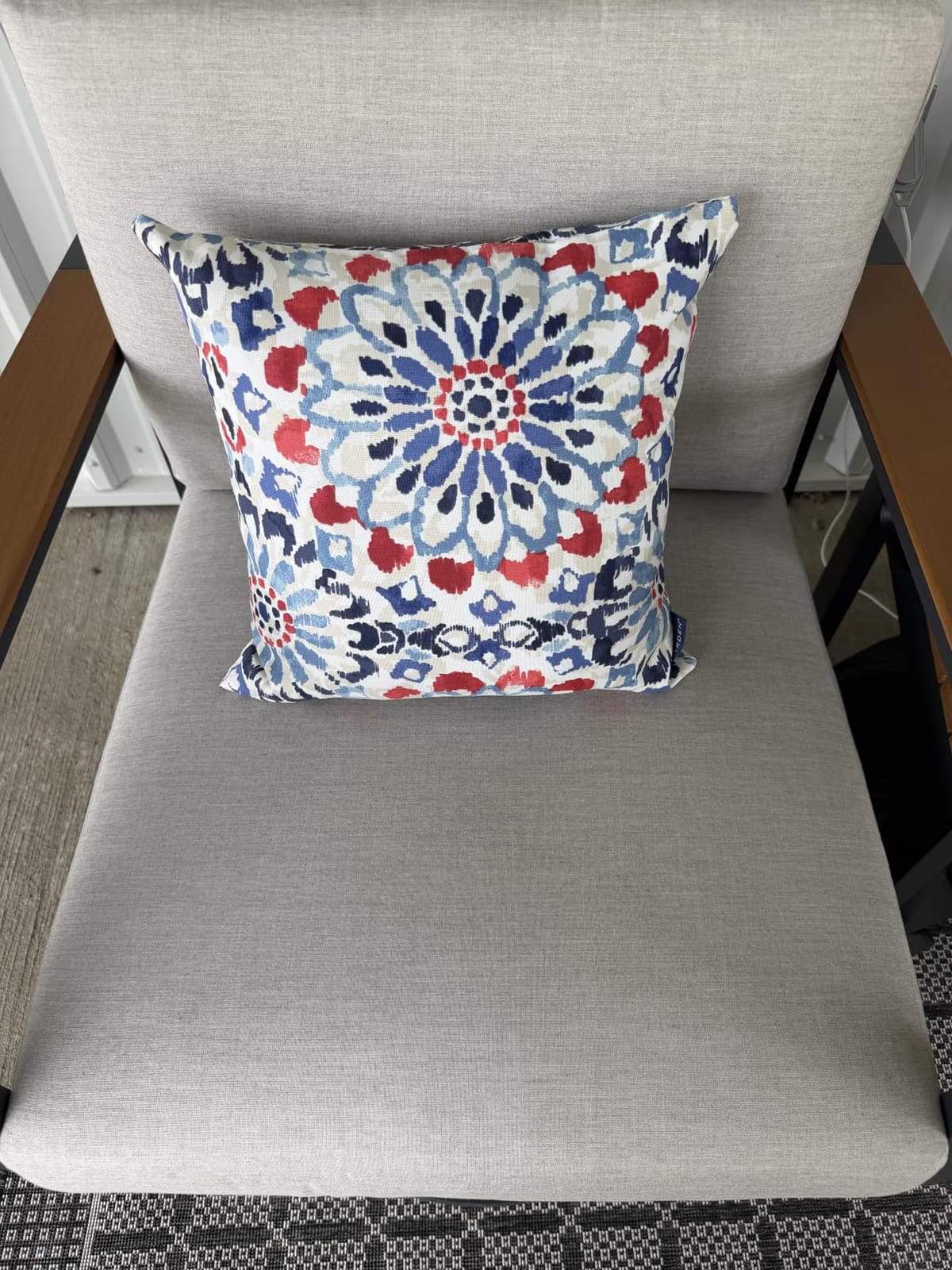 Arden Outdoor Toss Pillow, 2-Pack, 16x16, Sapphire Blue customer photo 2