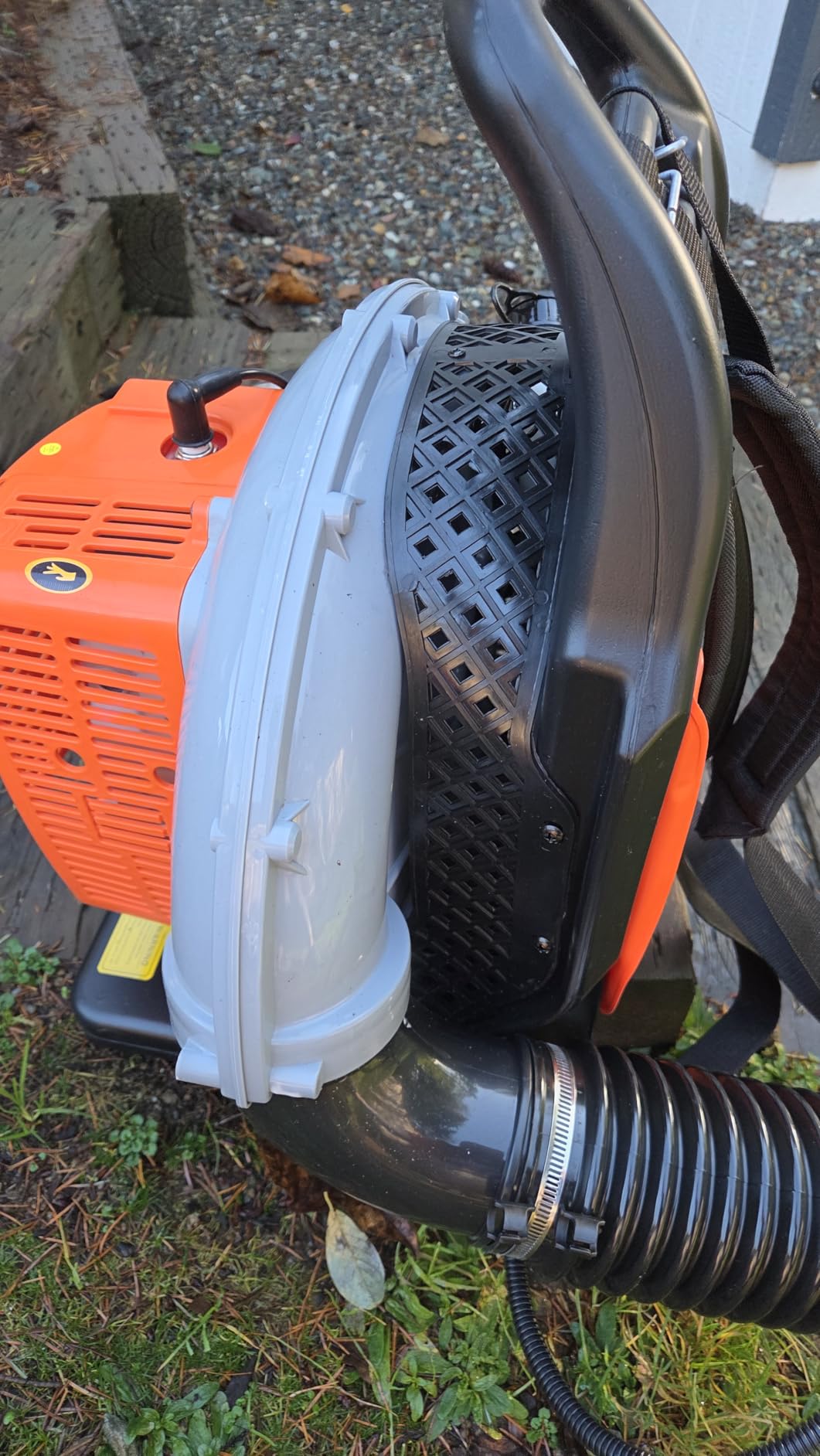 63CC 3HP 2 Stroke Backpack Gas Powered Leaf Blower, High Strength Snow Grass Lawn Blower Air Cooling Gasoline with Single-Cylinder Air-Cooled for Gutter,Garden,Yard Ora Orange customer photo 1