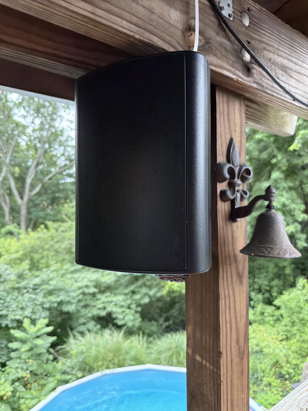 STUDIOFINIX 800W 6.5 Inch Outdoor Bluetooth Speakers Waterproof Wired with Multifunctional Amplifier Wall Mount Weatherproof Loudspeaker System for Patio Garden Poolside Home(4 Speakers,Black) customer photo 1