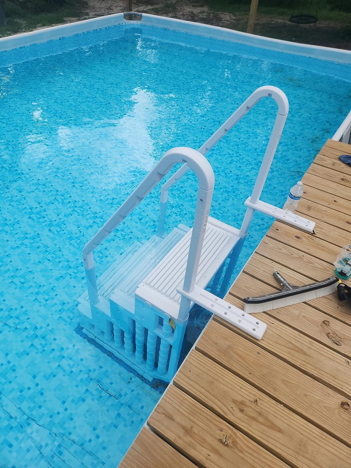 Aqua Select Everest in Pool Steps | White | for Above Ground Swimming Pools | Mount to Decks 48 to 54 Inches | Safety Stairs Capacity Up to 350 Pounds customer photo 2