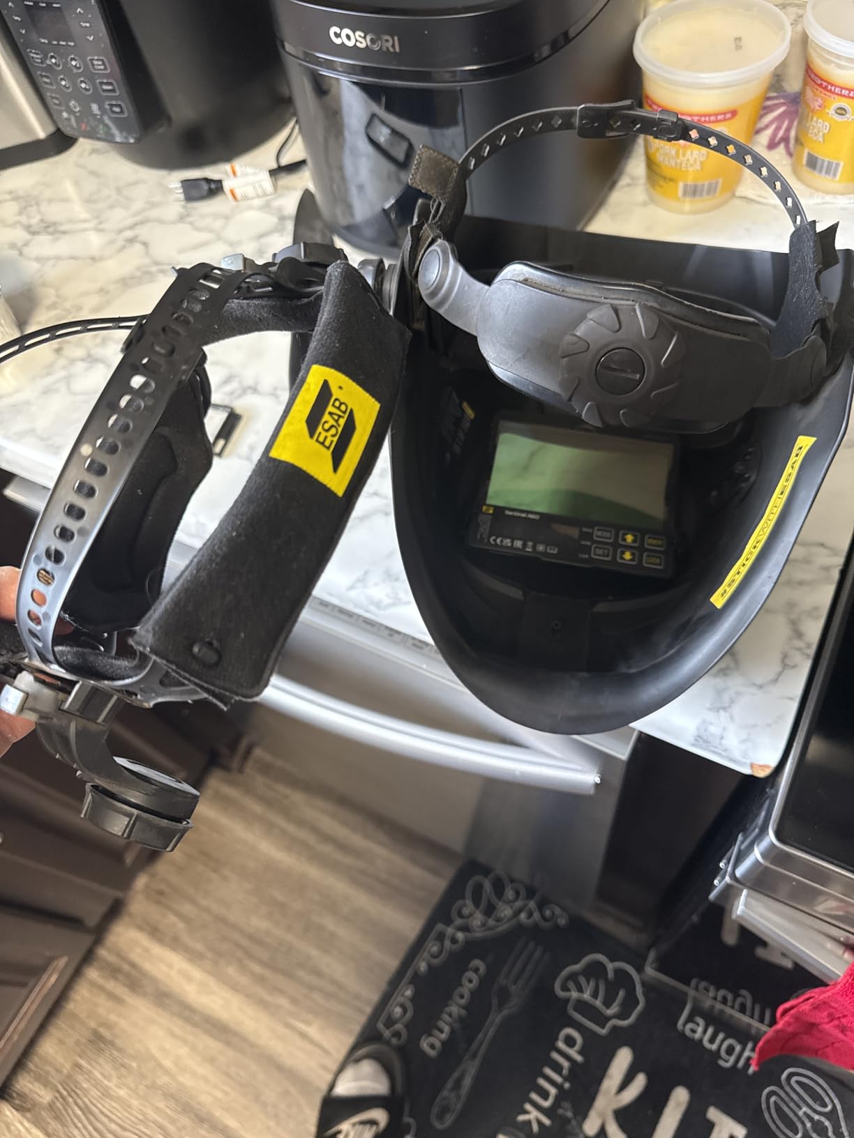 ESAB Sentinel A60 Welding Helmet, Black Low-Profile Design, High Impact Resistance Nylon, Large Viewing Area 4.65 in x 2.80 in customer photo 2