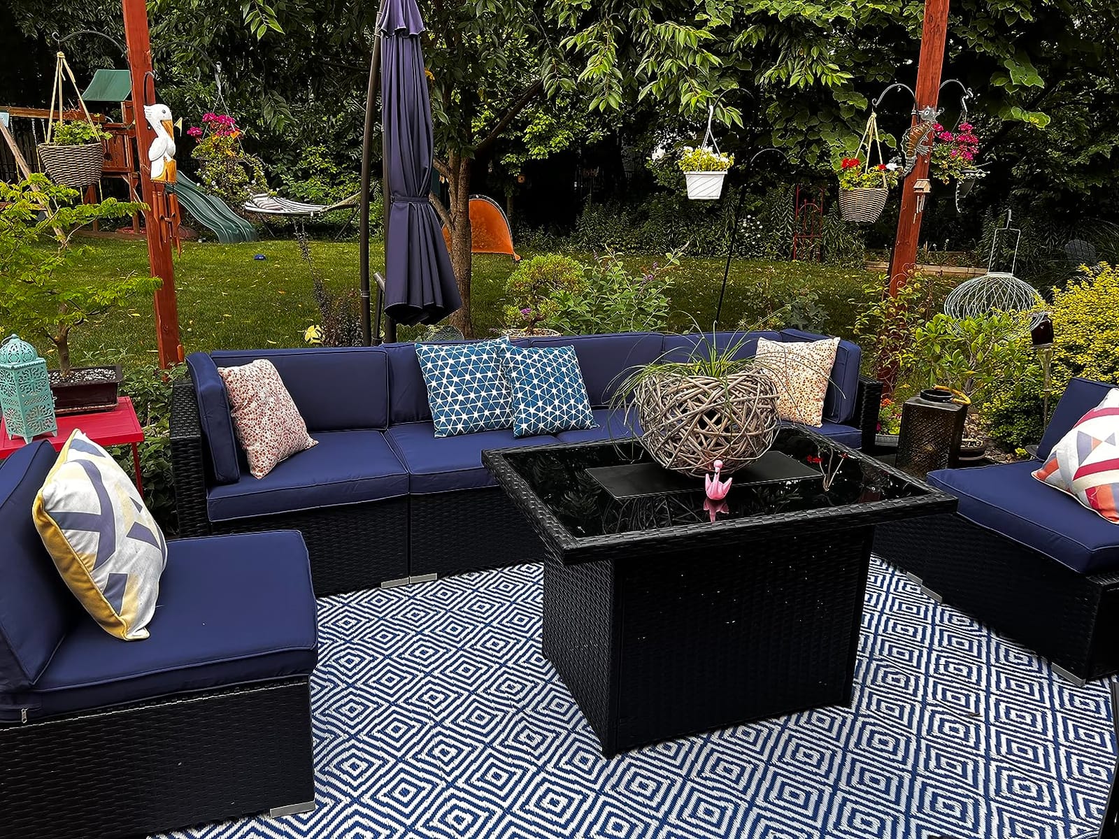 8 Pieces Patio Furniture Set with 44