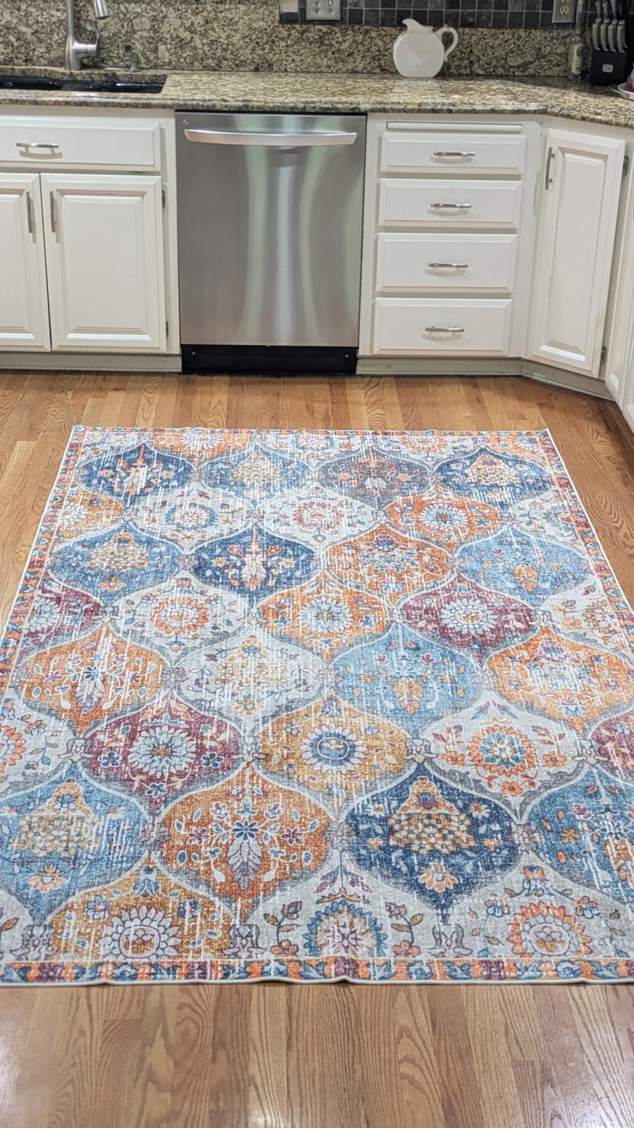 Lahome Washable Rugs for Entryway, 2x3 Kitchen Rugs Non Slip Washable | Fall Moroccan Non-Slip Indoor Door Mat Ultra-Thin, Small Throw Carpet for Bathroom Bedroom Entry Elise, Burnt Orange customer photo 1