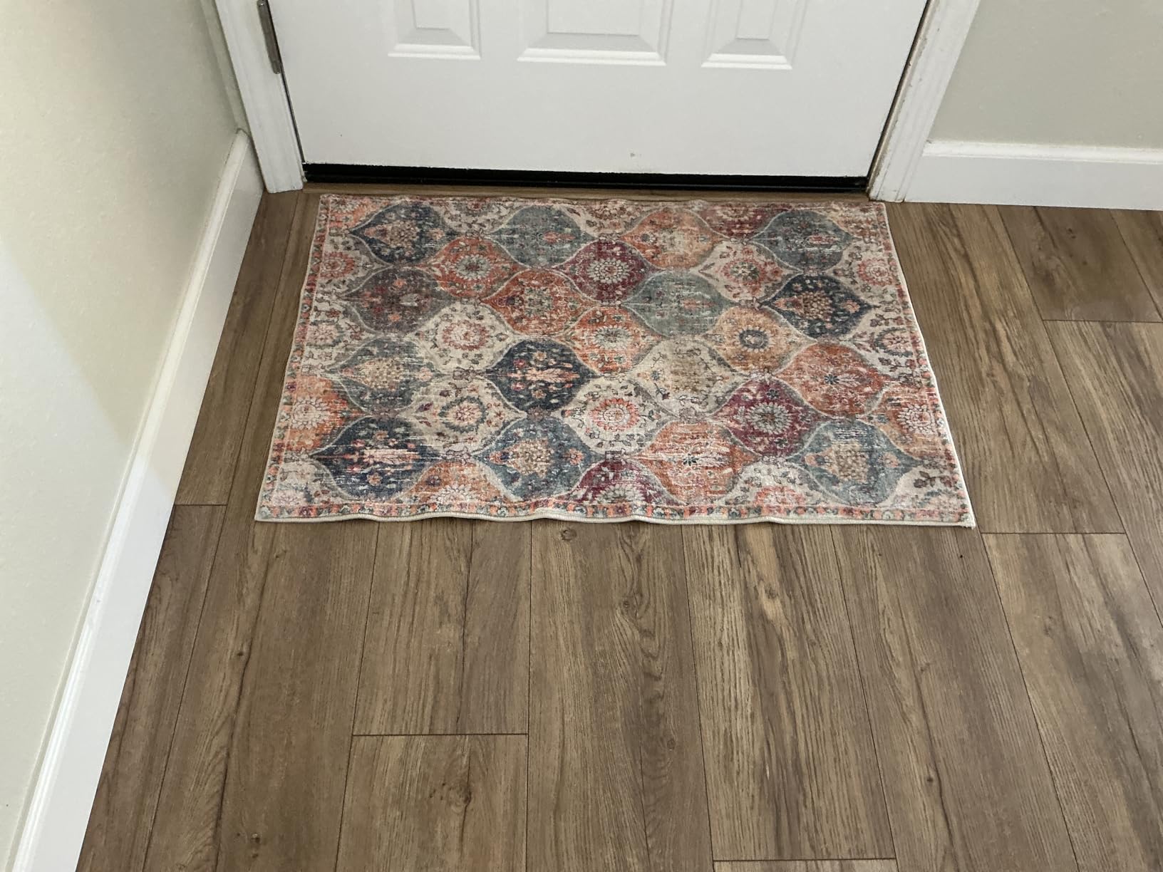 Lahome Washable Rugs for Entryway, 2x3 Kitchen Rugs Non Slip Washable | Fall Moroccan Non-Slip Indoor Door Mat Ultra-Thin, Small Throw Carpet for Bathroom Bedroom Entry Elise, Burnt Orange customer photo 2
