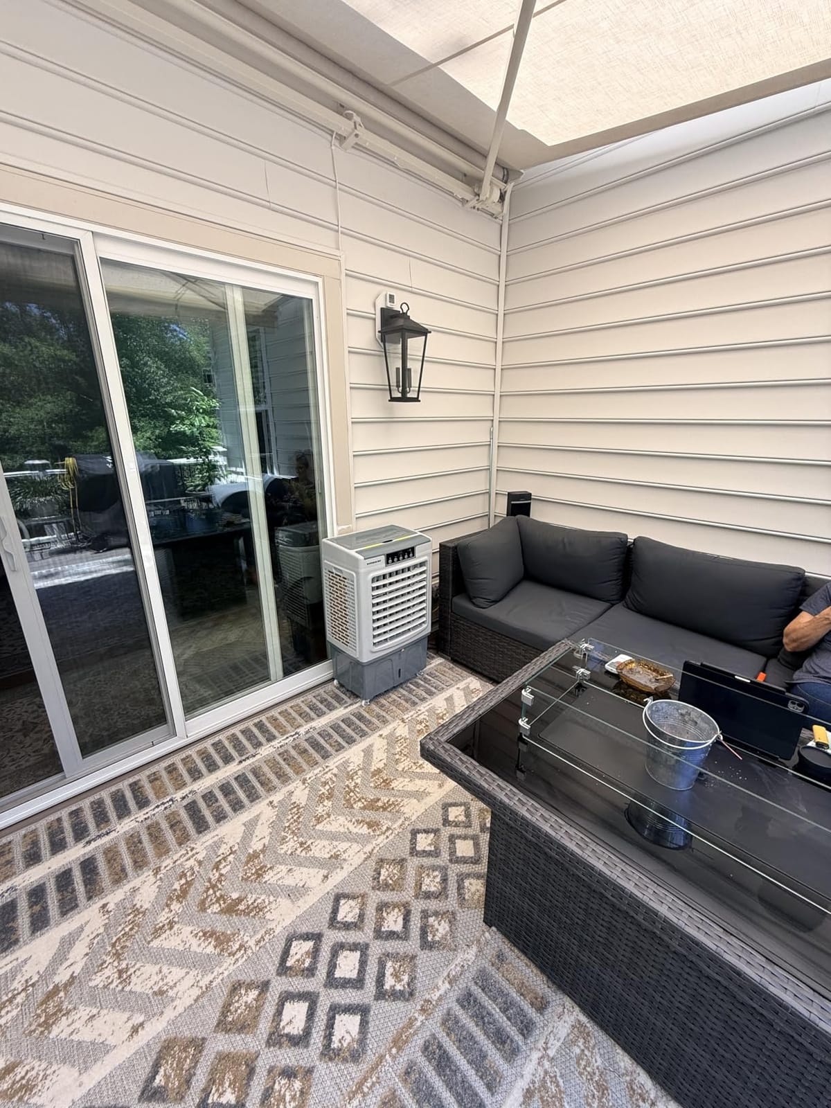 VAGKRI Swamp Cooler, 3100CFM Evaporative Air Cooler with 12 Gal Water Tank, 120° Oscillation, 3 Modes & Wind Speeds, 24H Timer, Auto Fill Cooling Fan for Patio Garage Commercial Use customer photo 1