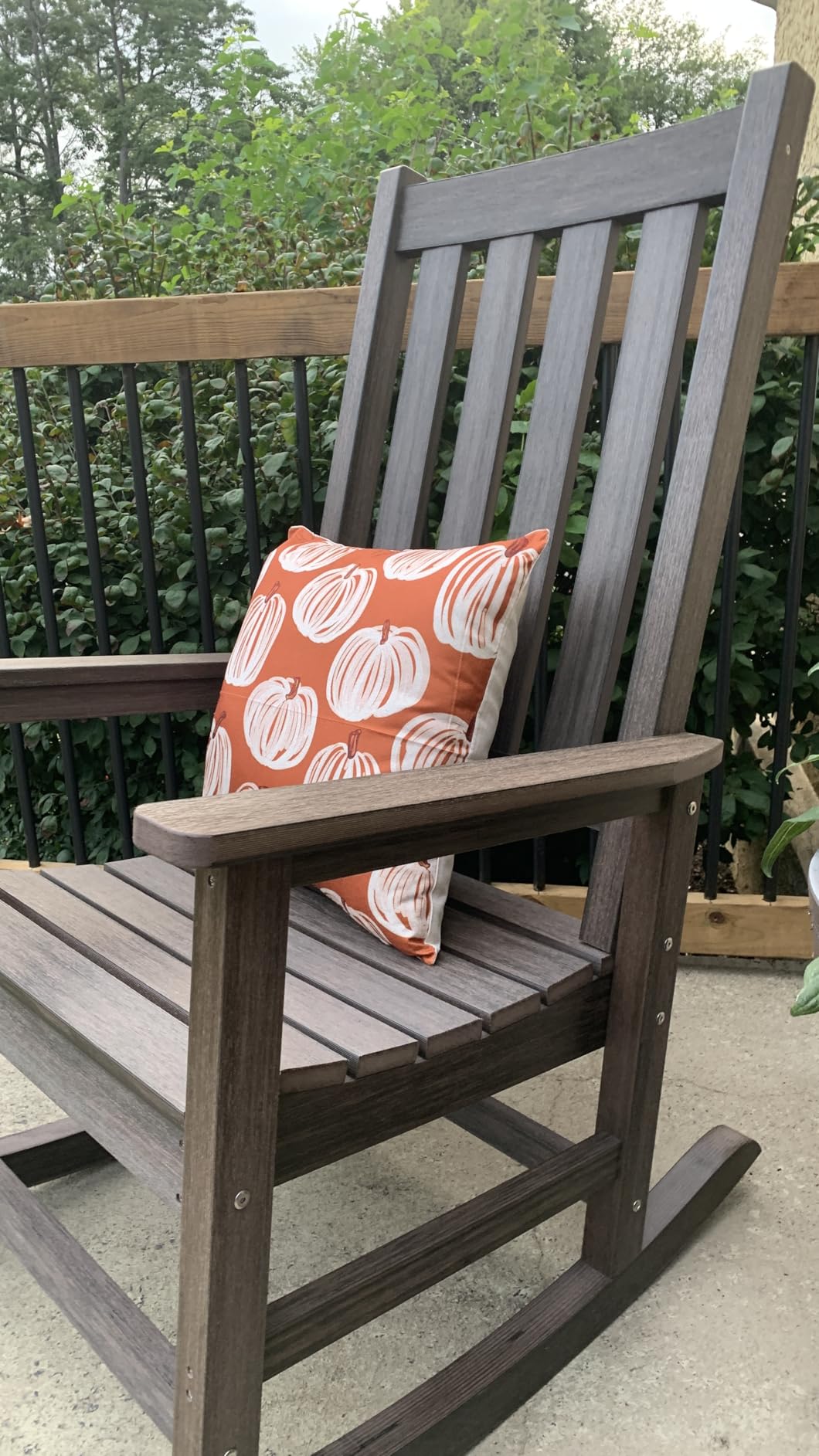 Oversized Outdoor Rocking Chair, Porch Rocker with High Back, Brown | HDPE Patio Rocking Chairs, Weather Resistant & 350lbs Heavy Duty Porch Rocker with High Back for Backyard,Garden and Balcony customer photo 2