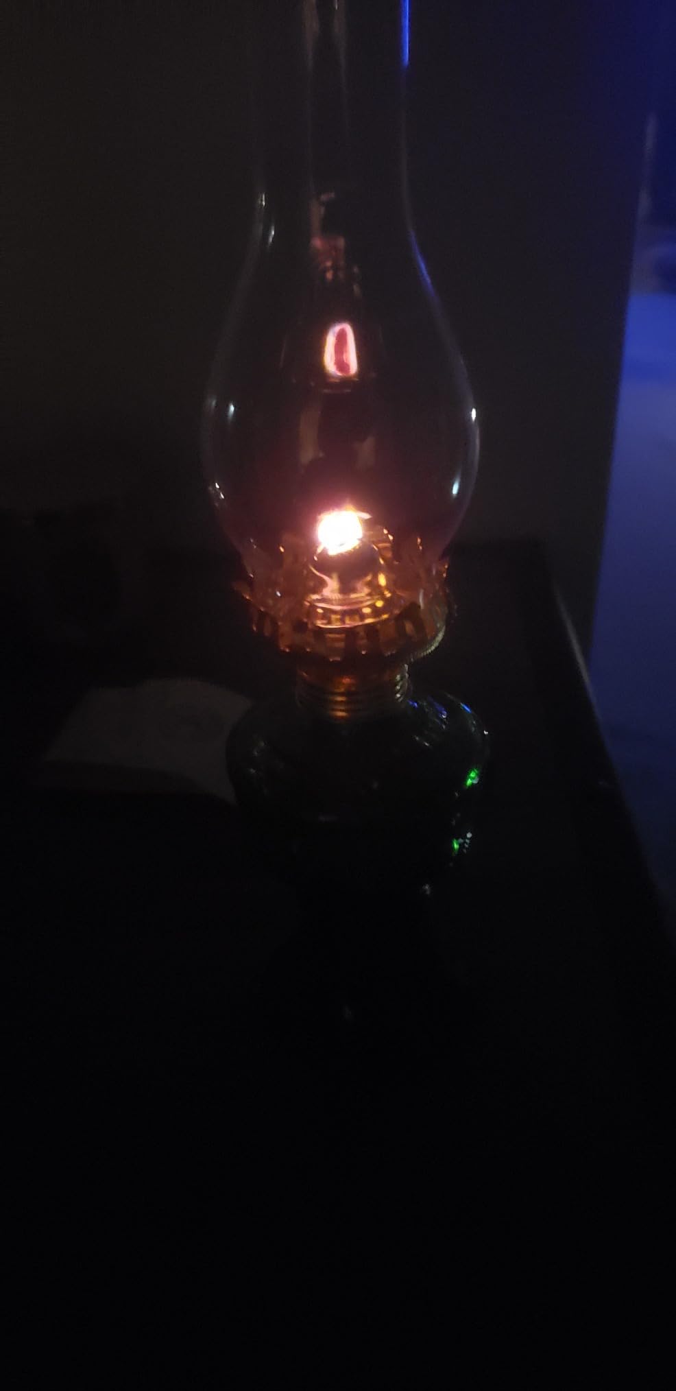 2 Pcs Oil Lamps for Indoor Use, Hurricane Kerosene Lamp, Brown | Vintage Chamber Kerosene Lantern with Adjustable Fire Wick Lighting, 13'' High customer photo 2