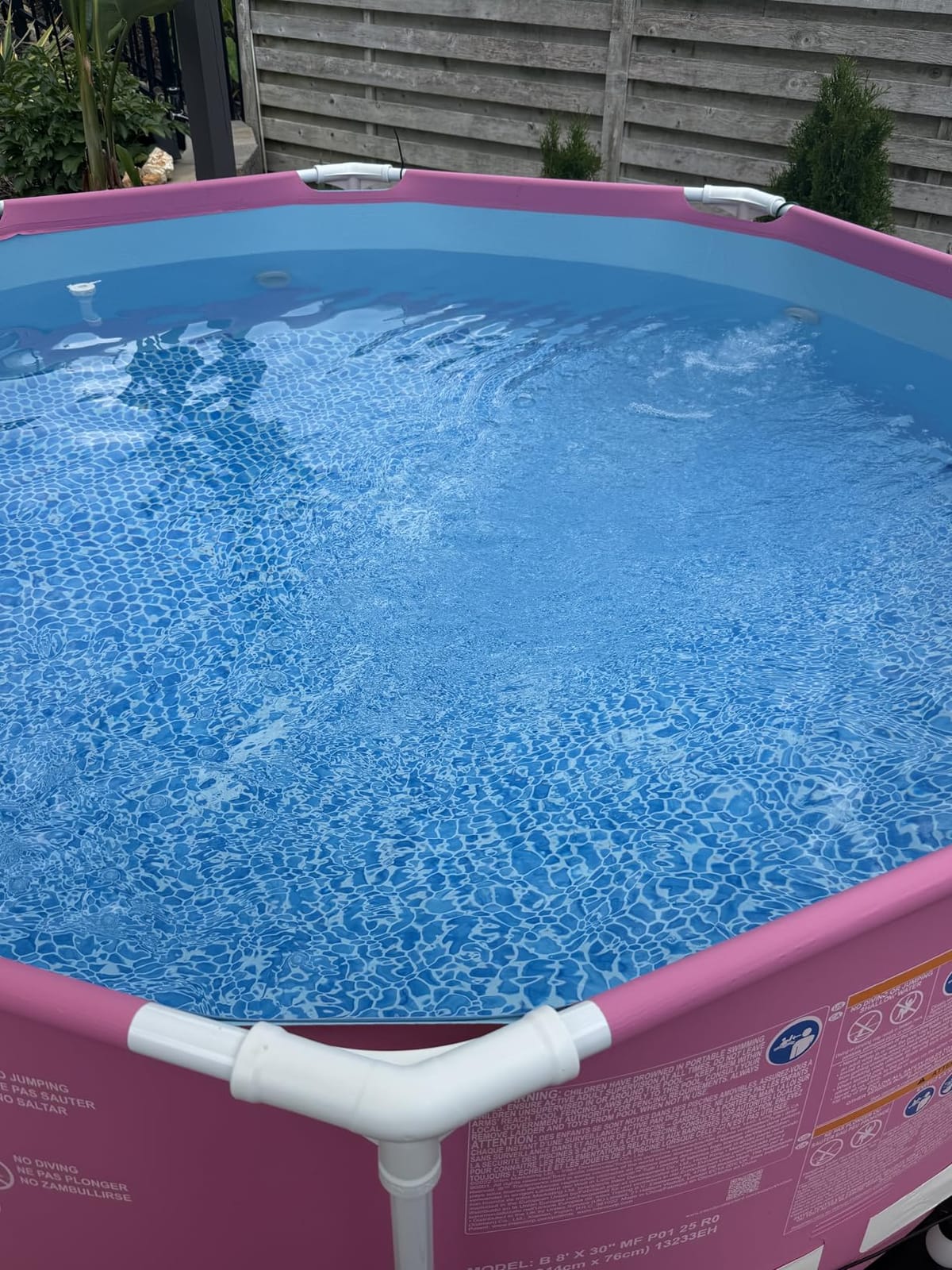 INTEX Metal Frame 8ft x 30in Round Above Ground Swimming Pool, Pink customer photo 2