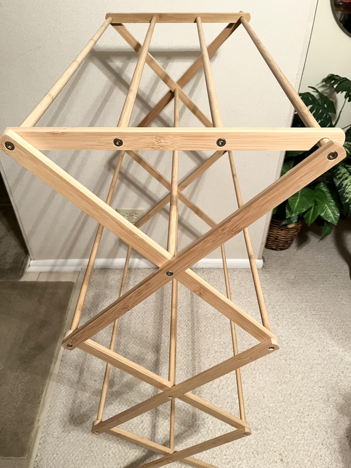 Honey-Can-Do Collapsible Bamboo Drying Rack – Sturdy & Foldable Laundry Drying Rack, Space-Saving & Portable Clothes Rack for Air-Drying Clothes, Towels, Blankets & Delicates, Indoor & Outdoor Use. customer photo 2
