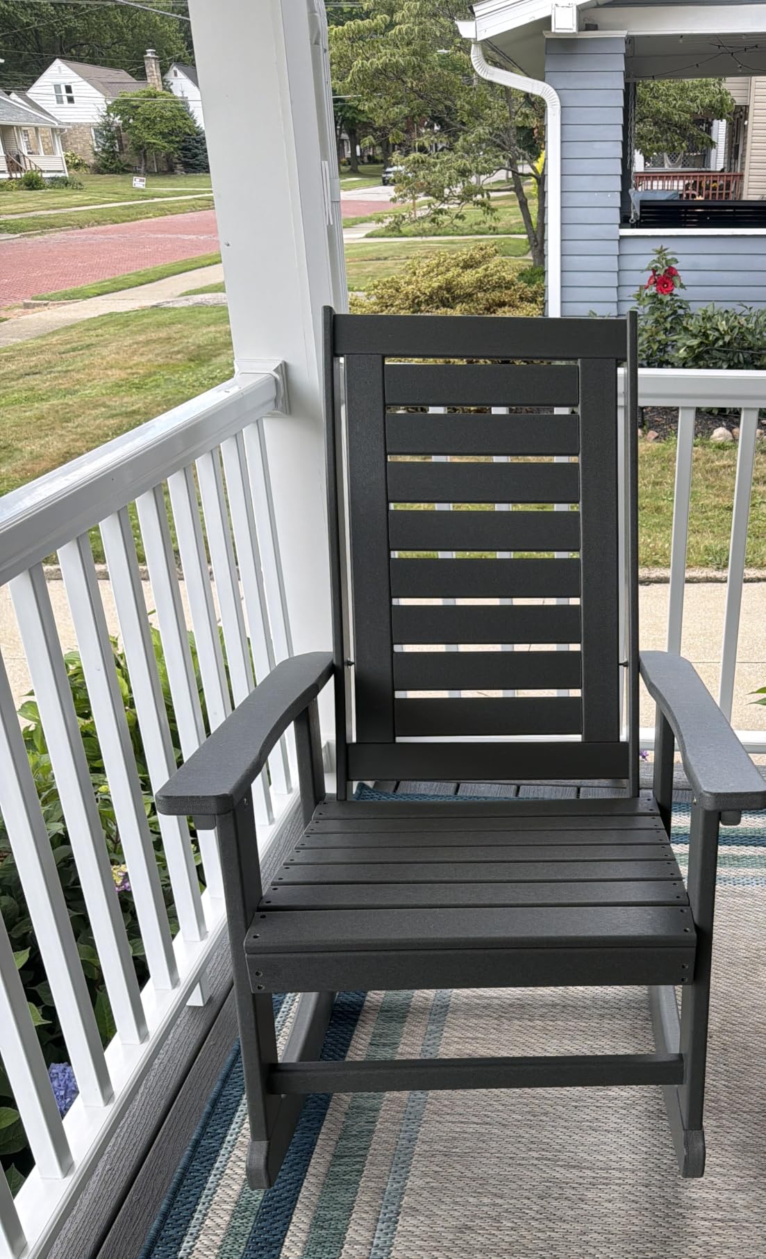 GREENVINES Oversized Outdoor Rocking Chairs Set of 2, HDPE Rocker, Blue | 21.7