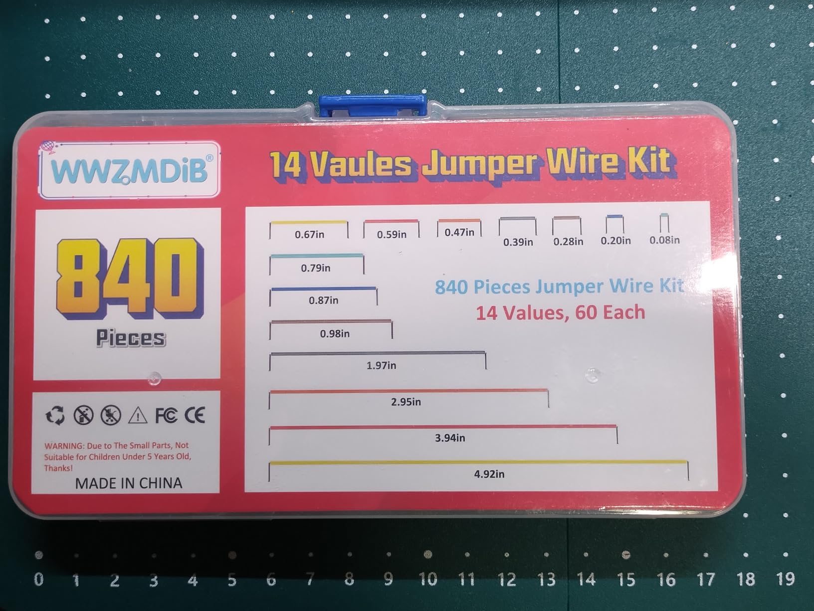 WWZMDiB 840 Pin Breadboard Jumper Wires Kit 14 Vaules 2-125mm customer photo 2