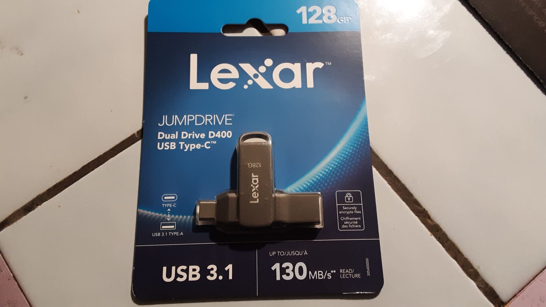 Lexar 128GB JumpDrive Dual Drive D400 USB 3.2 Type-C & Type-A Flash Drive for Storage Expansion, Photo Back-up for iPhone 15, Up to 130MB/s, Metal Housing & Swivel Design, Titanium (LJDD400128G-BNQNU) customer photo 2