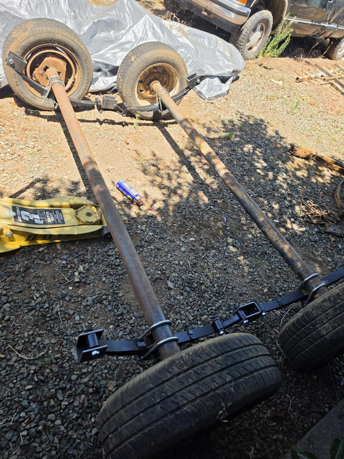 Replacement for SW5 5 Leaf Trailer Leaf Spring, 6000LB Tandem Trailer Axle Suspension Kit with 3000lb Capacity Double Eyes Leaf Springs, 2* U-Bolt and Hanger Kit customer photo 1