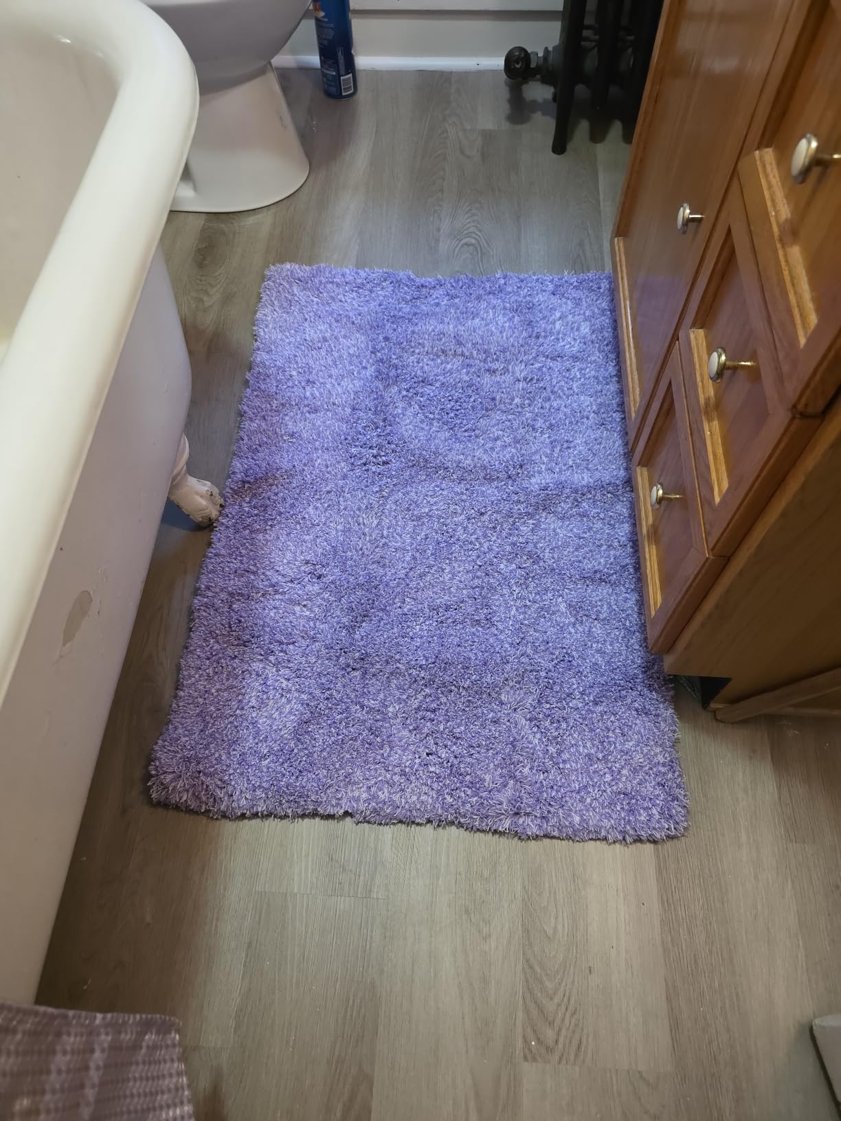 Yimobra Bathroom Runner Rug 47x24, Non Slip Washable Bath Mat, Green&White customer photo 1