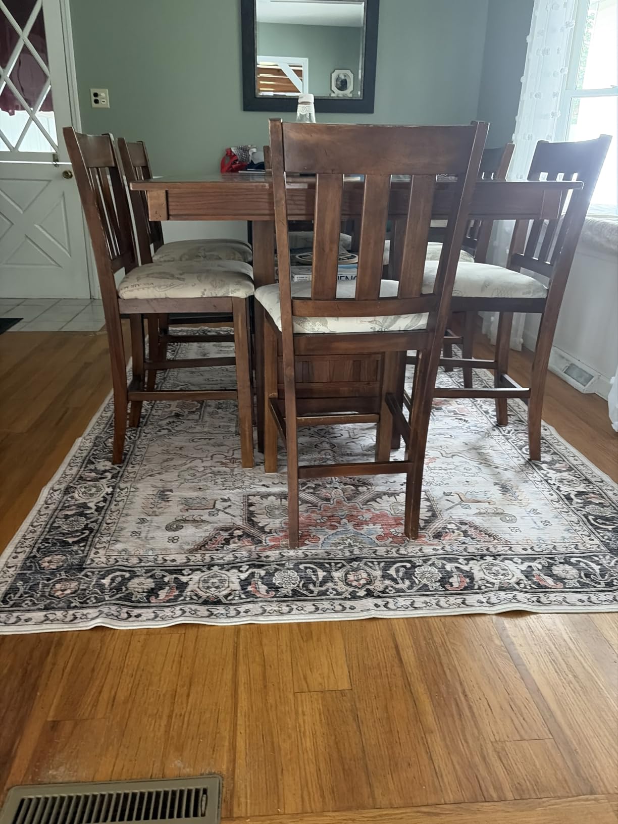 Vintage 5x7 Rugs for Living Room Washable Area Rug Multi Color | Soft, Pet & Kid Friendly, Ultra Thin Carpet for Living Room/Bedroom/Nursery/Kitchen customer photo 1
