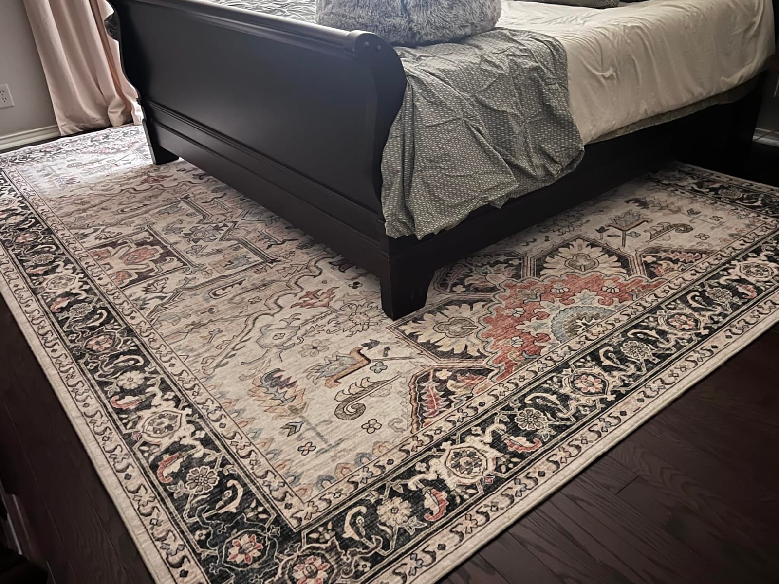 Vintage 5x7 Rugs for Living Room Washable Area Rug Multi Color | Soft, Pet & Kid Friendly, Ultra Thin Carpet for Living Room/Bedroom/Nursery/Kitchen customer photo 2