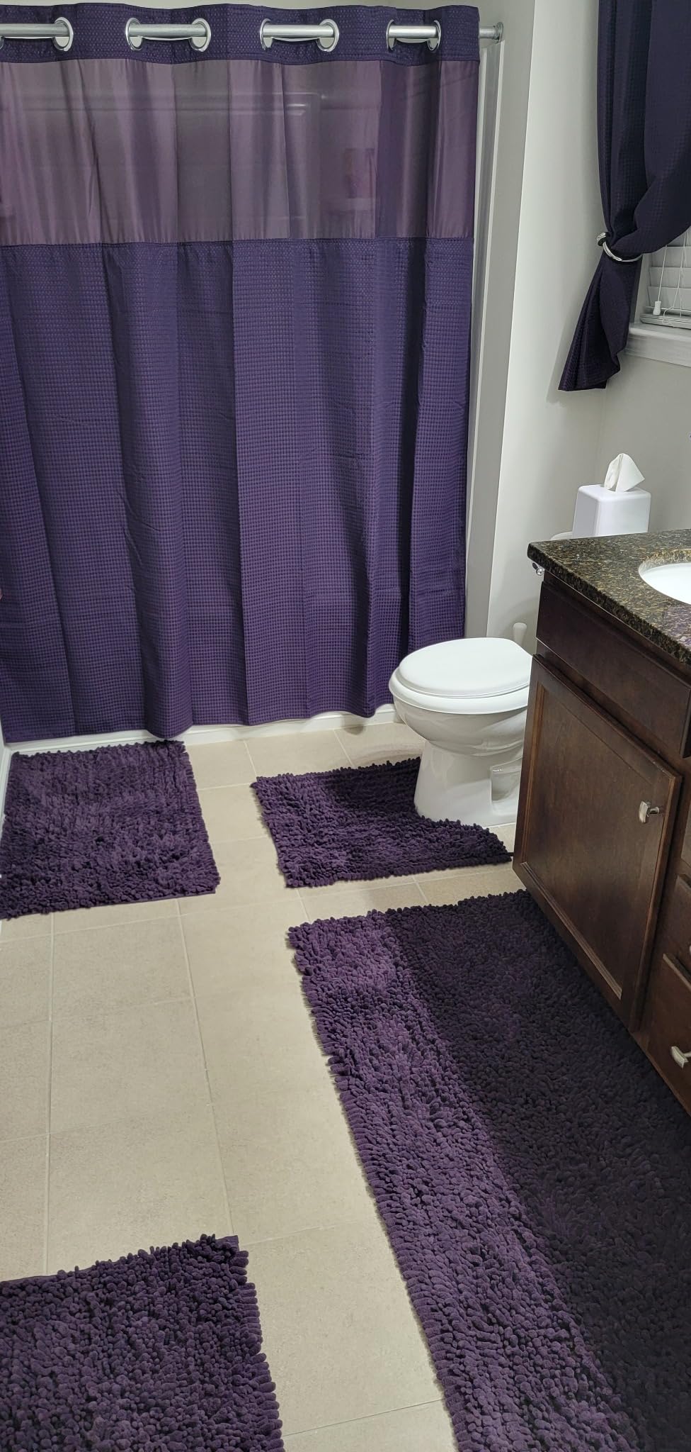 Walensee Large Bathroom Rug Non Slip Bath Mat (24x60 Inch Taupe) Water Absorbent Super Soft Shaggy Chenille Machine Washable Dry Extra Thick Perfect Absorbant Best Plush Carpet for Shower Floor customer photo 2