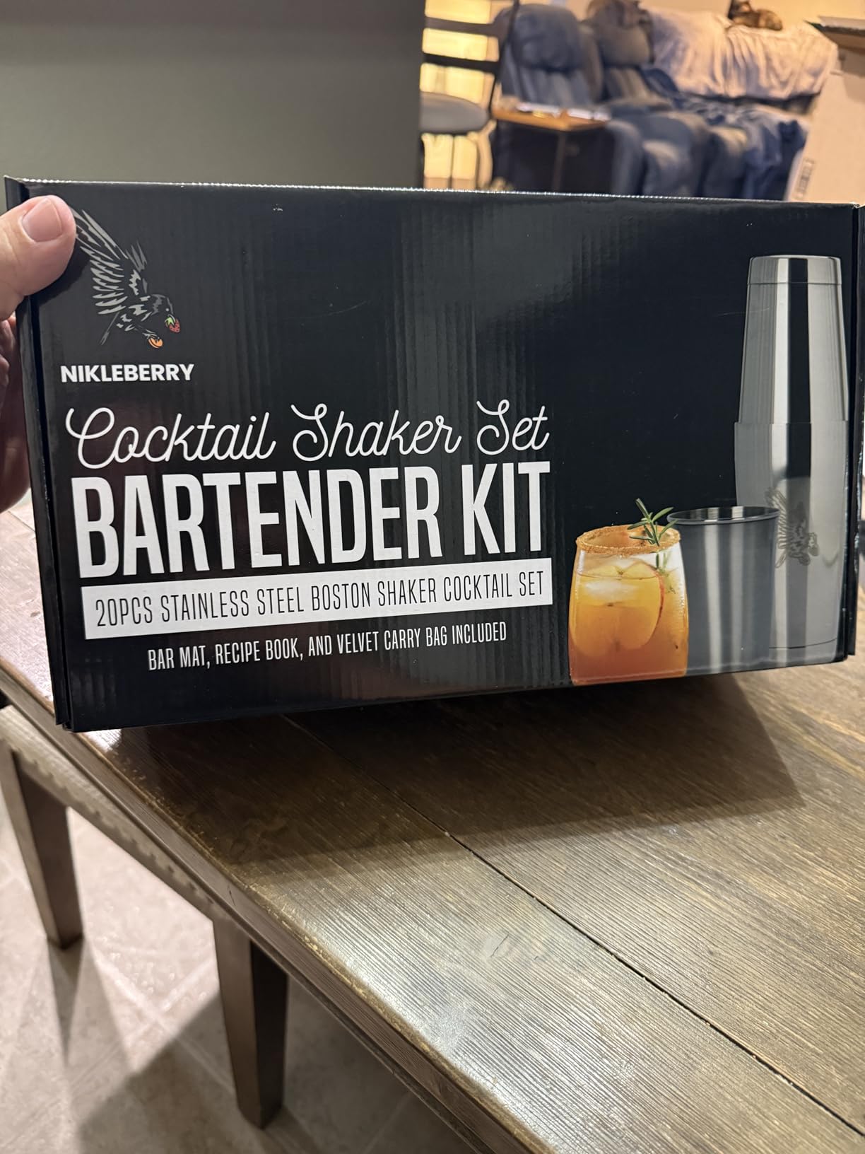 Premium 18-Piece Bartender Kit - Mixology Cocktail Shaker Set with Modern Bamboo Stand, Weighted Boston Shaker, Bar Mat & Recipe Book | 304 Stainless Steel Home Bar Accessories customer photo 1