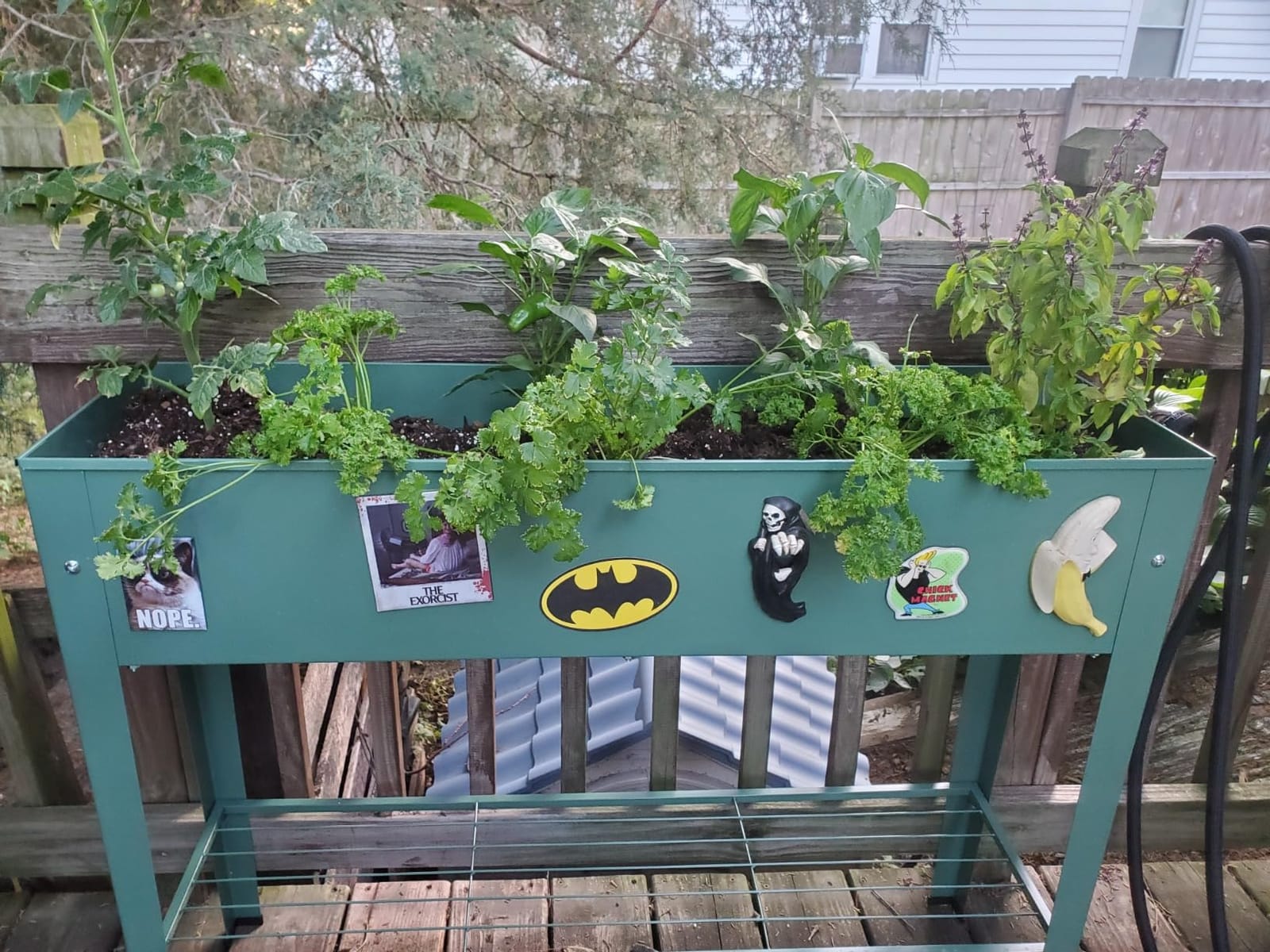 Raised Garden Bed, Elevated Planter Black Metal Plant Box with Legs Standing Garden Stand Drainage Holes Black customer photo 1