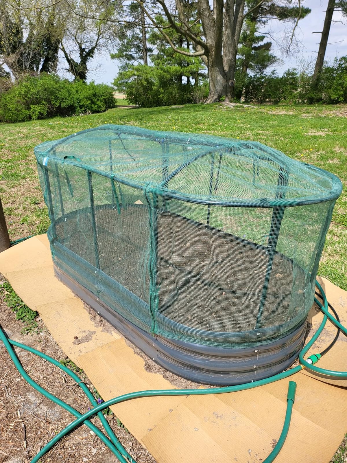 Quictent Raised Garden Bed Kit with Self Watering System & Netting 6x3x1Ft | Large Oval Metal Outdoor Planter Garden Boxes for Vegetables Herbs Flowers customer photo 2